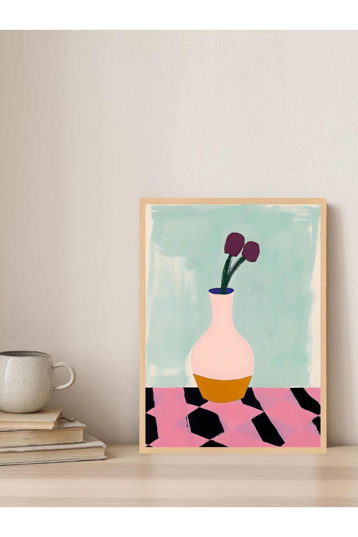 Tuba Decor Tek parça Ahşap Çerçeve Görünümlü MDF Tablo