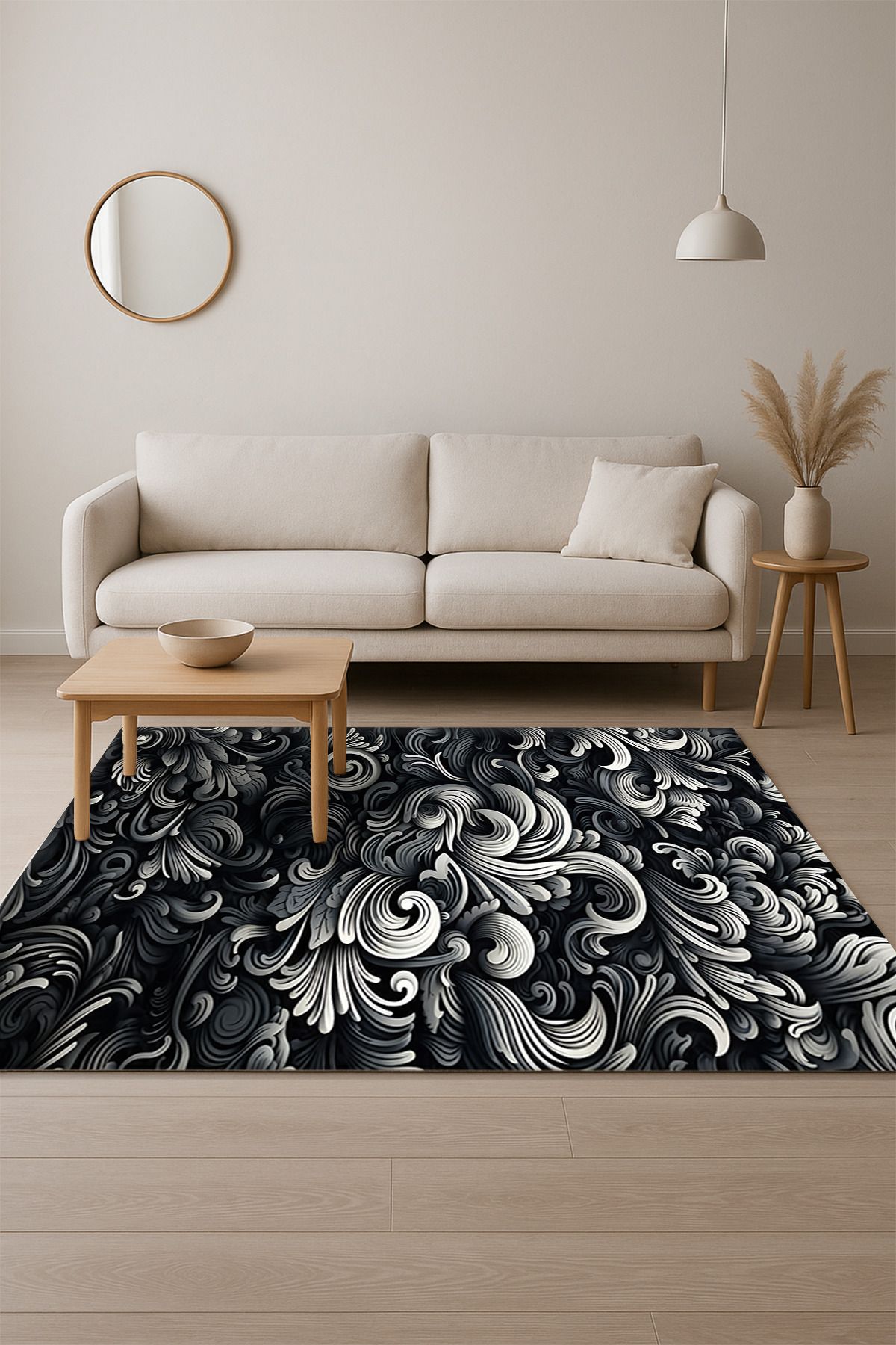 SÜNGERSAN Modern Pastel Renk Tonlarında Kaymaz Yıkanabilir Halı Kaymaz Salon Halısı