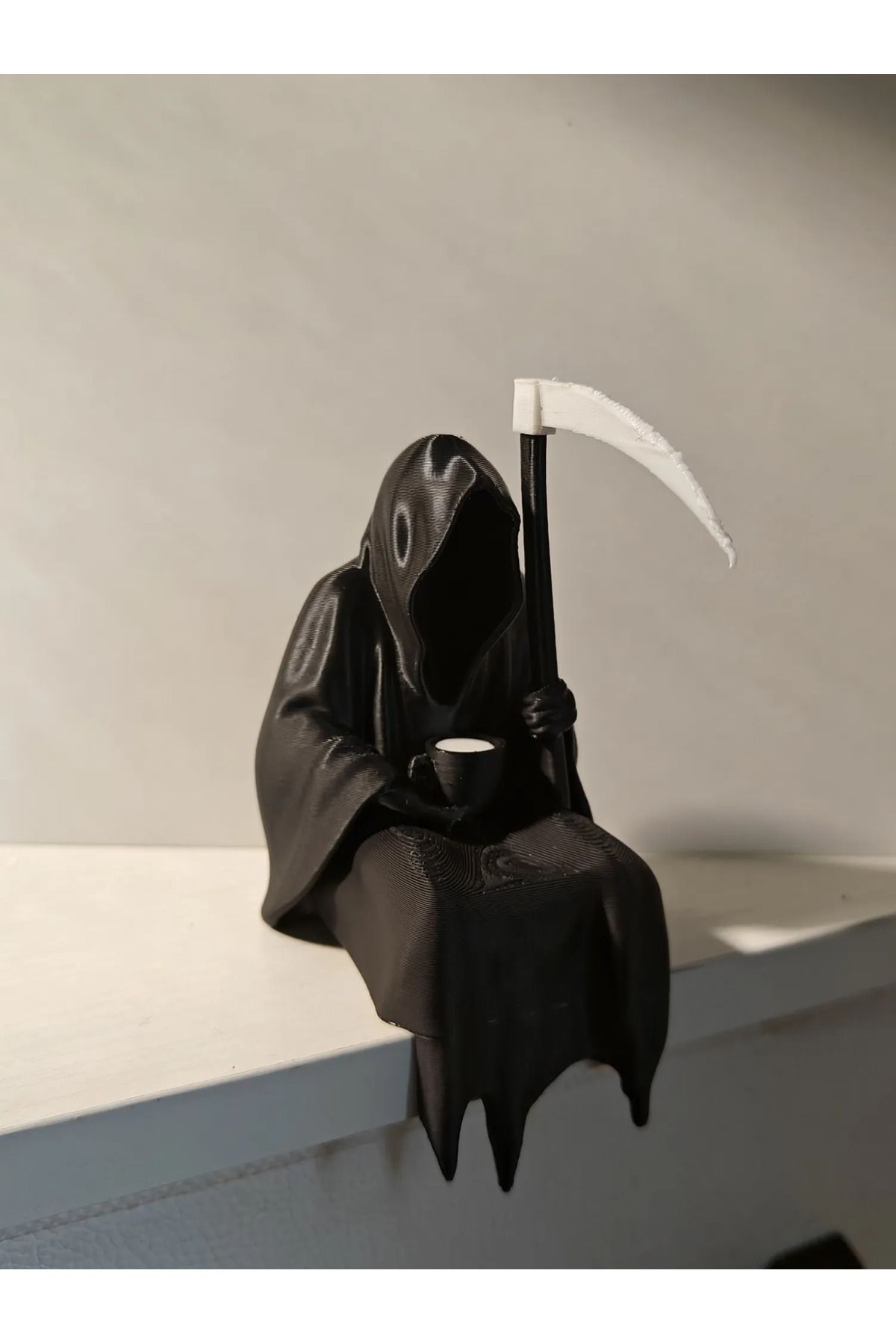 Phigo Grim Reaper Kahve Molasında Figür 11 cm – İsim Yazılabilir 3D Baskı Mizahi Koleksiyon Biblosu