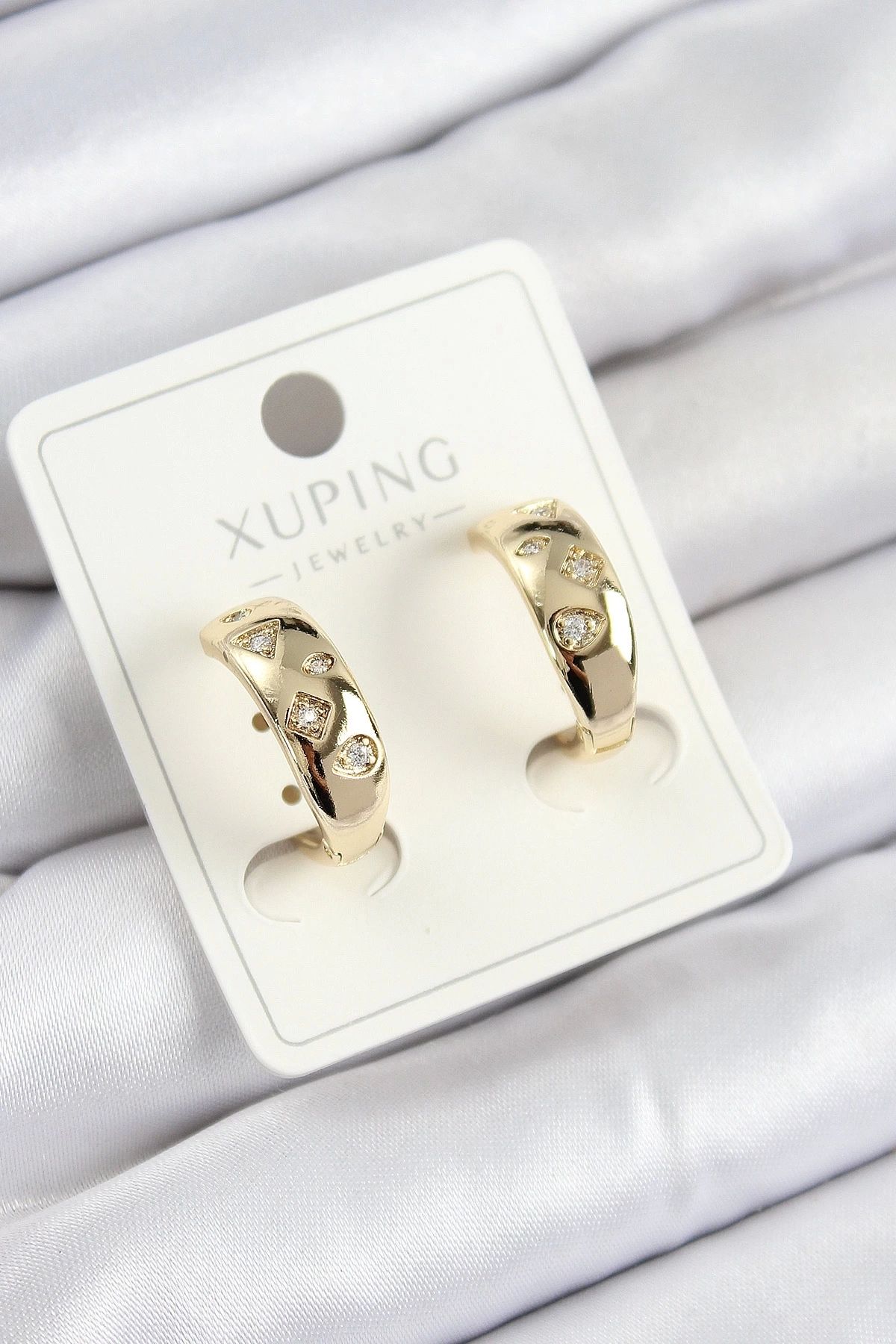 Clariss Xuping Zirkon Taşlı Halka Model Gold Renk Kadın Küpe