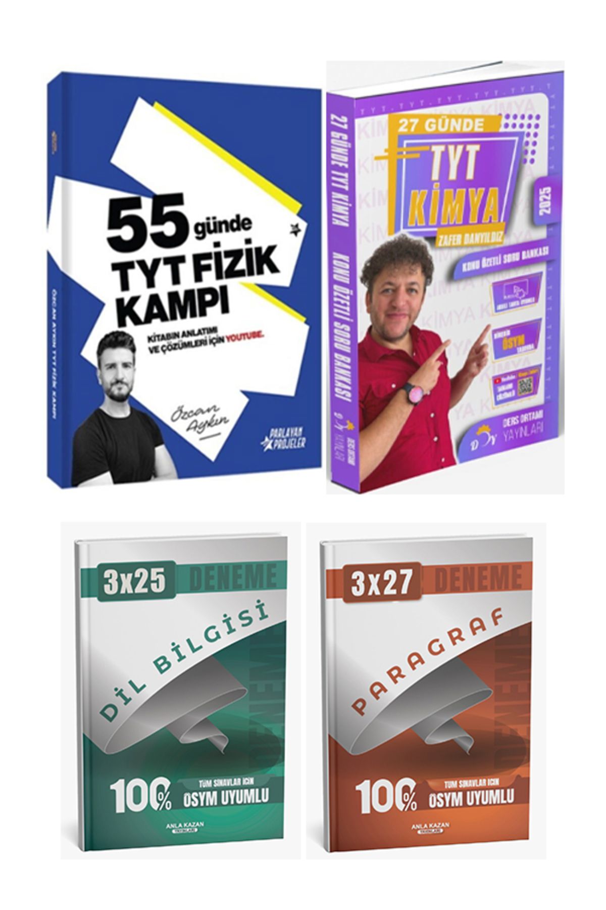 Ders Ortamı Yayınları Parlayan Proje + Ders Ortamı 2026 TYT 55 Günde Fizik + 27 Günde Kimya Kamp AnlaKazan Deneme 4lü Set