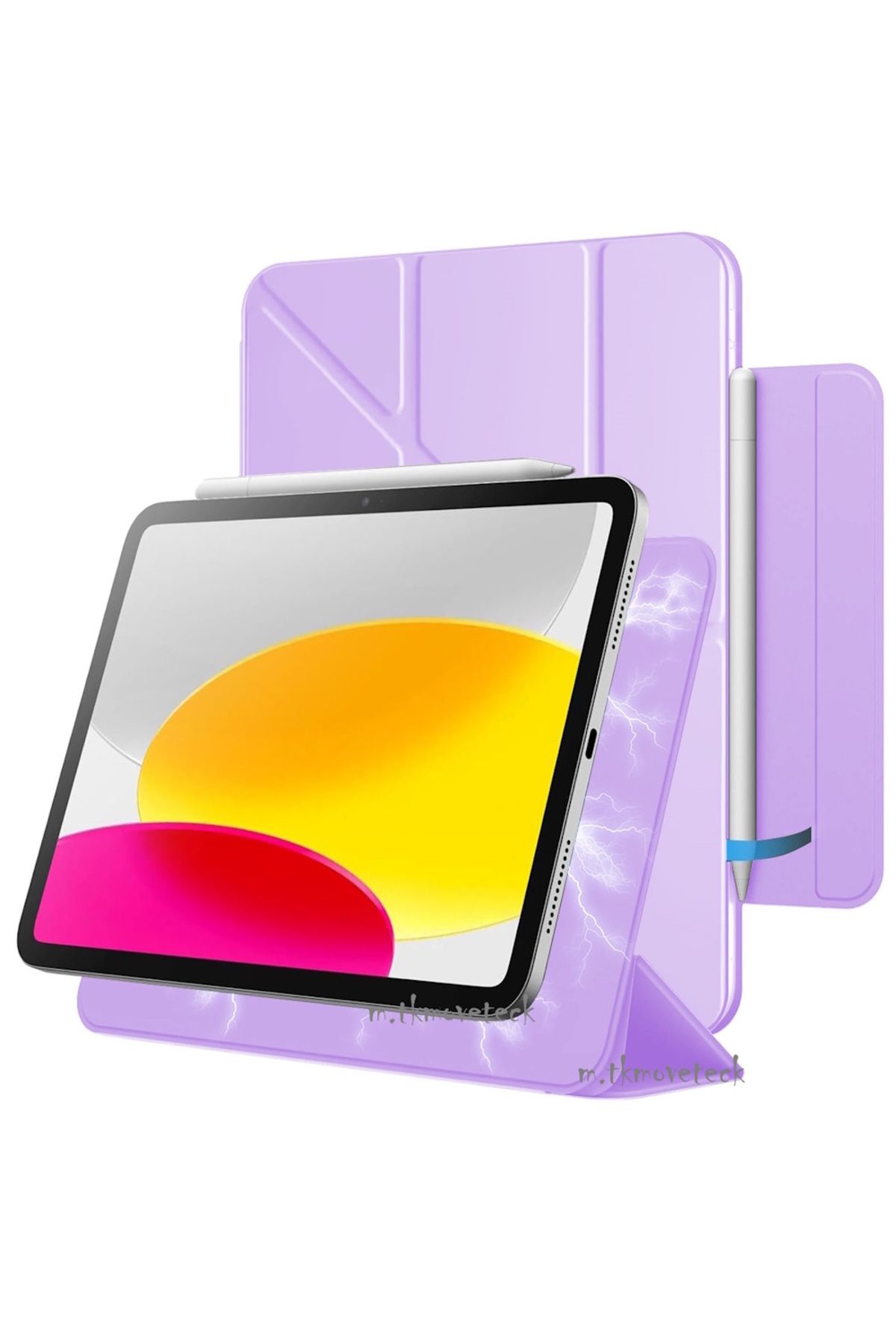 m.tk moveteck iPad Air 13 inç 2024 2025 Uyumlu Kılıf Manyetik Kalem için Kilit Yuvalı Standlı Slim Magic Kapak