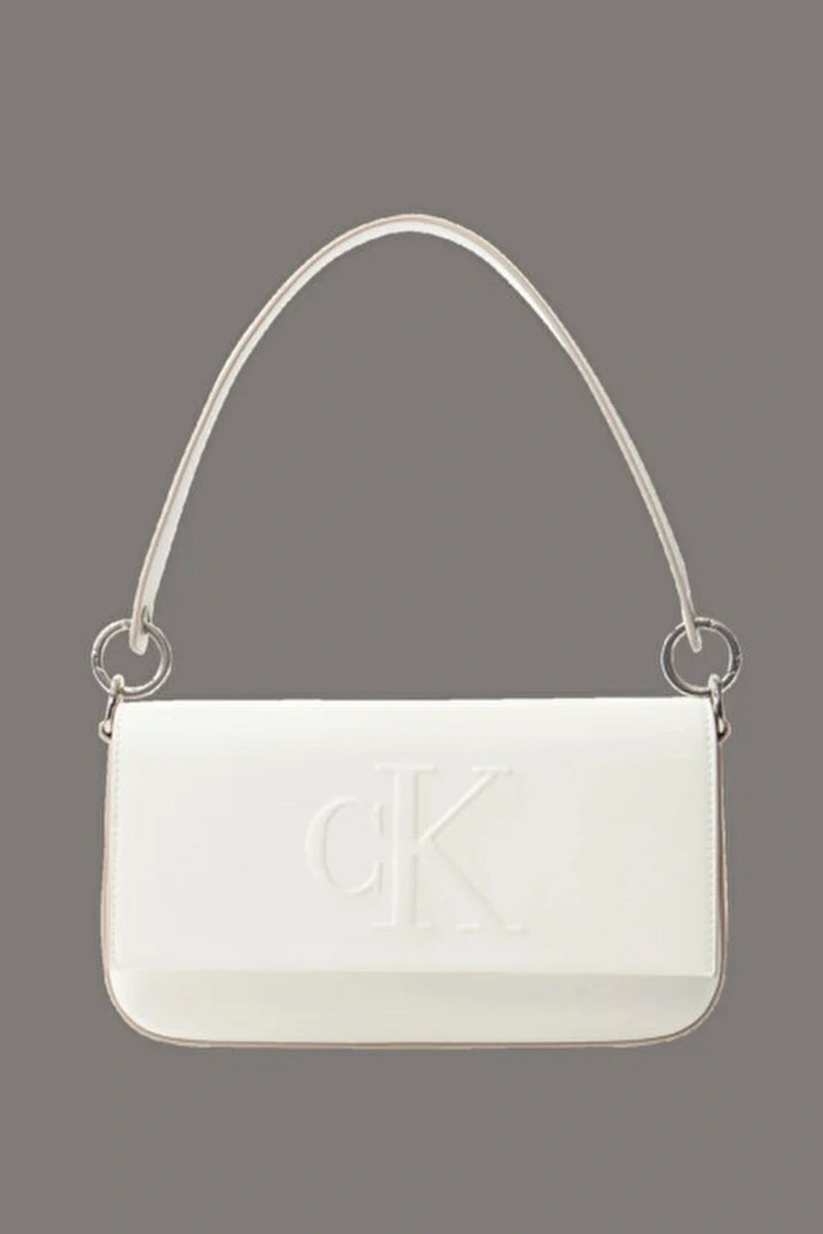 Calvin Klein Jeans SCULPTED FLAP SHOULDER POUCH25 Kadın Beyaz Omuz Çantası LV04K3148G-FUP