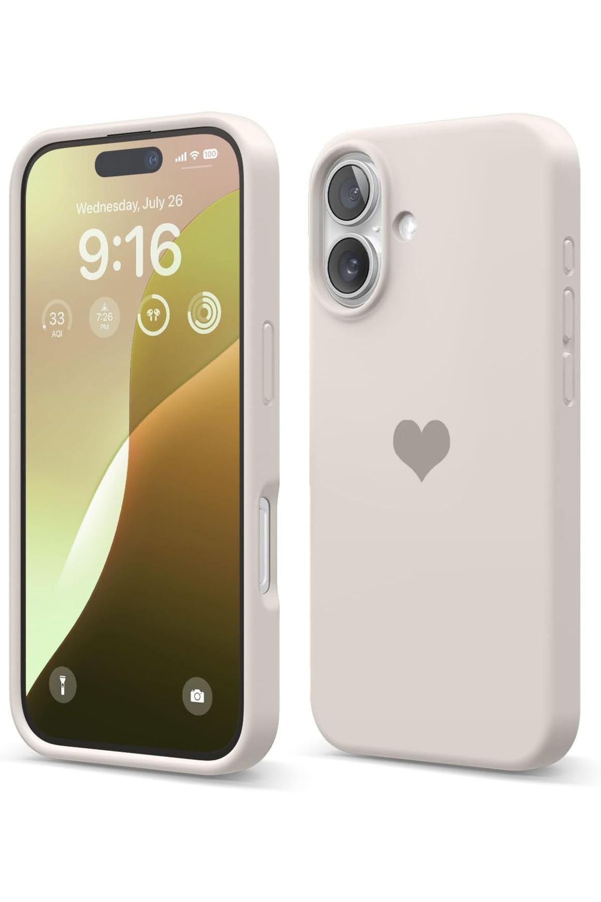 Aksesuarkolic iPhone 16 İçin Kalp Logolu İçi Kadife Silikon Kılıf