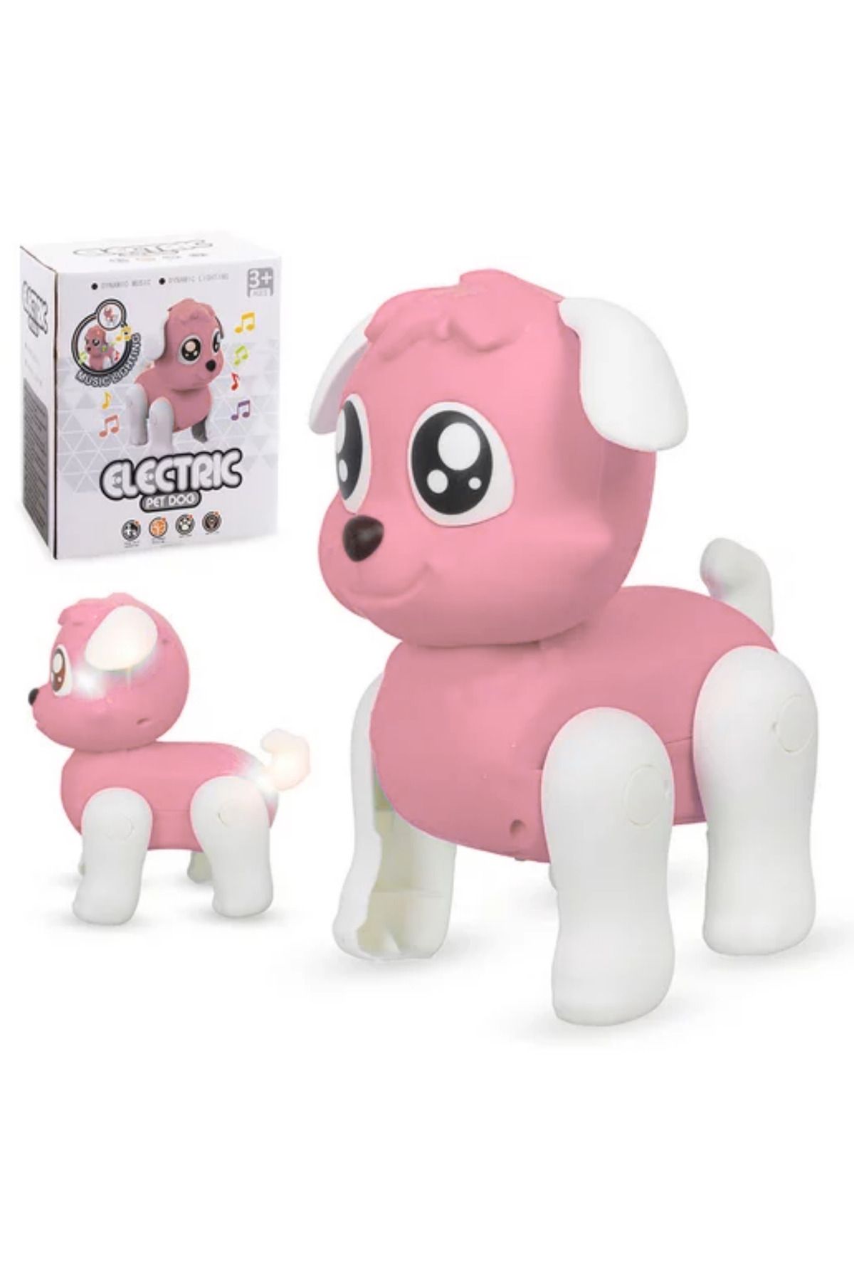 Boratila Toys Pilli Işıklı Müzikli Yürüyen Tatlı Köpek PEMBE