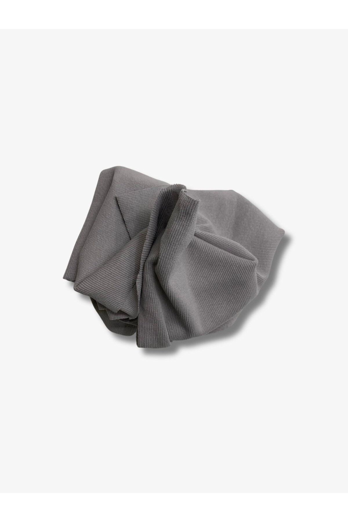 Yiğit Kumaş-Gray Camisole (Ribbed Corduroy) Fabric, Piece 35X120 cm 1