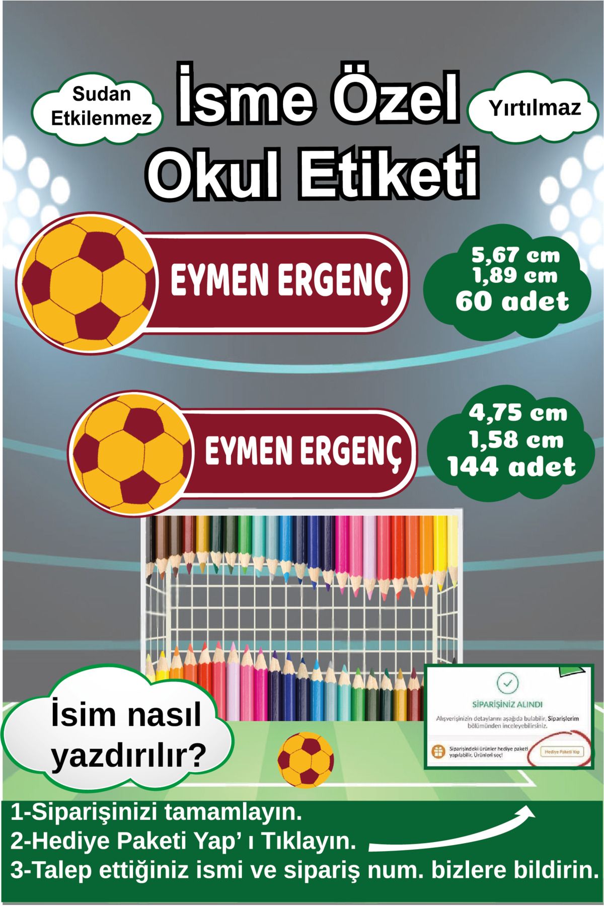 Ayza Tasarım Kalem Defter Kitap Etiketi İsim Etiketi Kişiye Özel Yapışkanlı Erkek Çocuk Okul Etiketi Kırtasiye