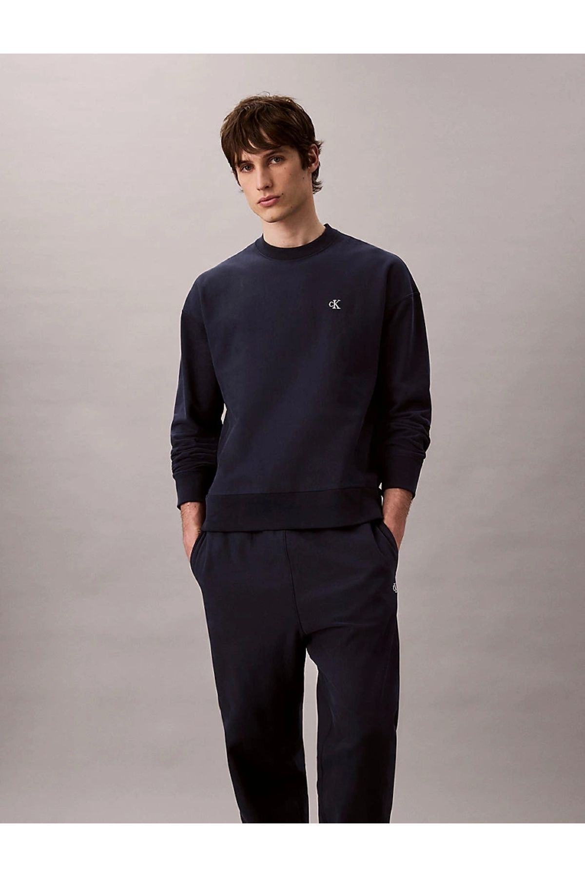 Calvin Klein Jeans Premıum Terry Monogram Jogger Erkek Mavi Eşofman Altı Lv04rc279g-cef
