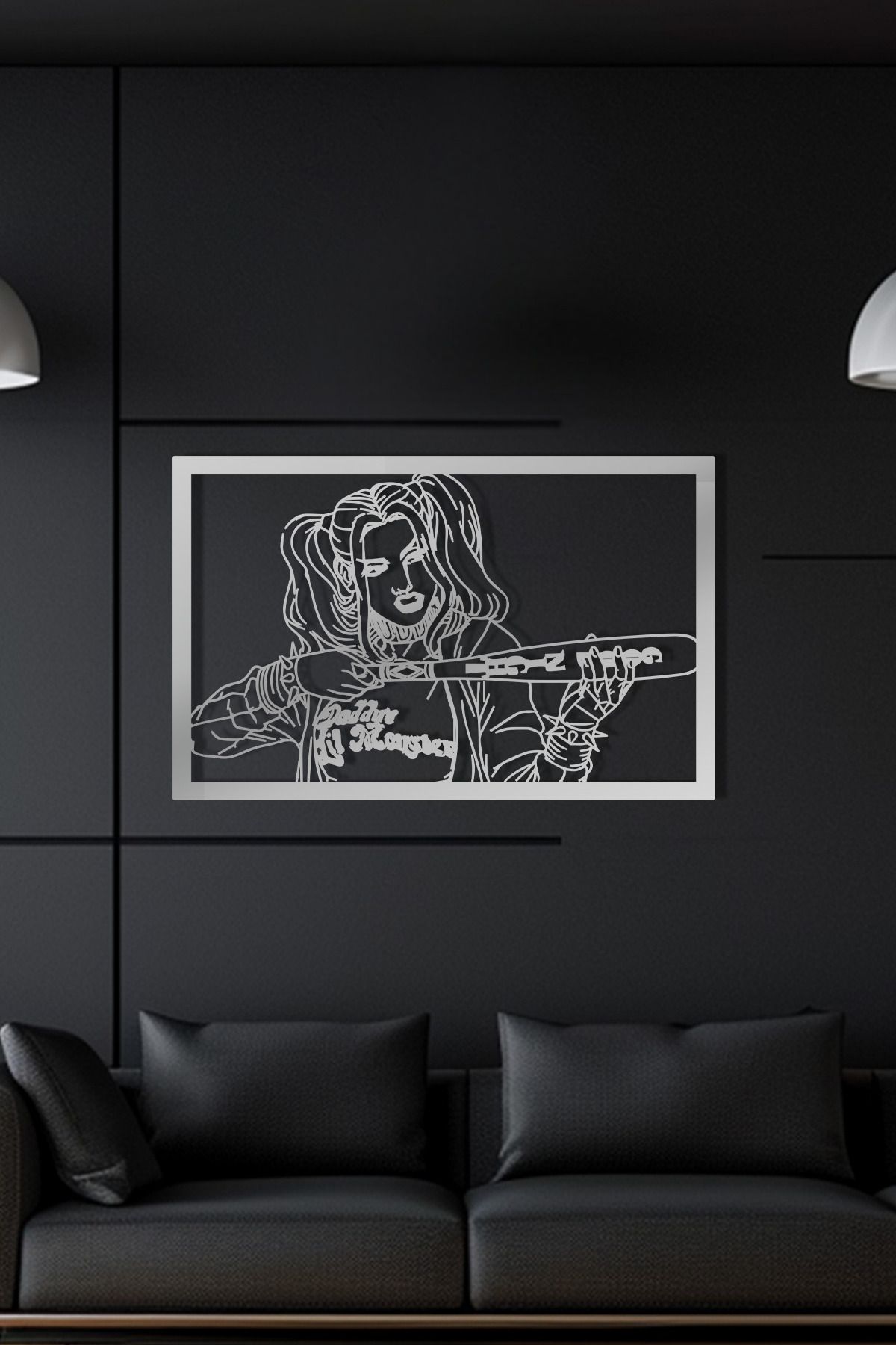 cncrafft Harley Stil Siluet – Asi Kadın Figürü Metal Tablo Duvar Dekoru