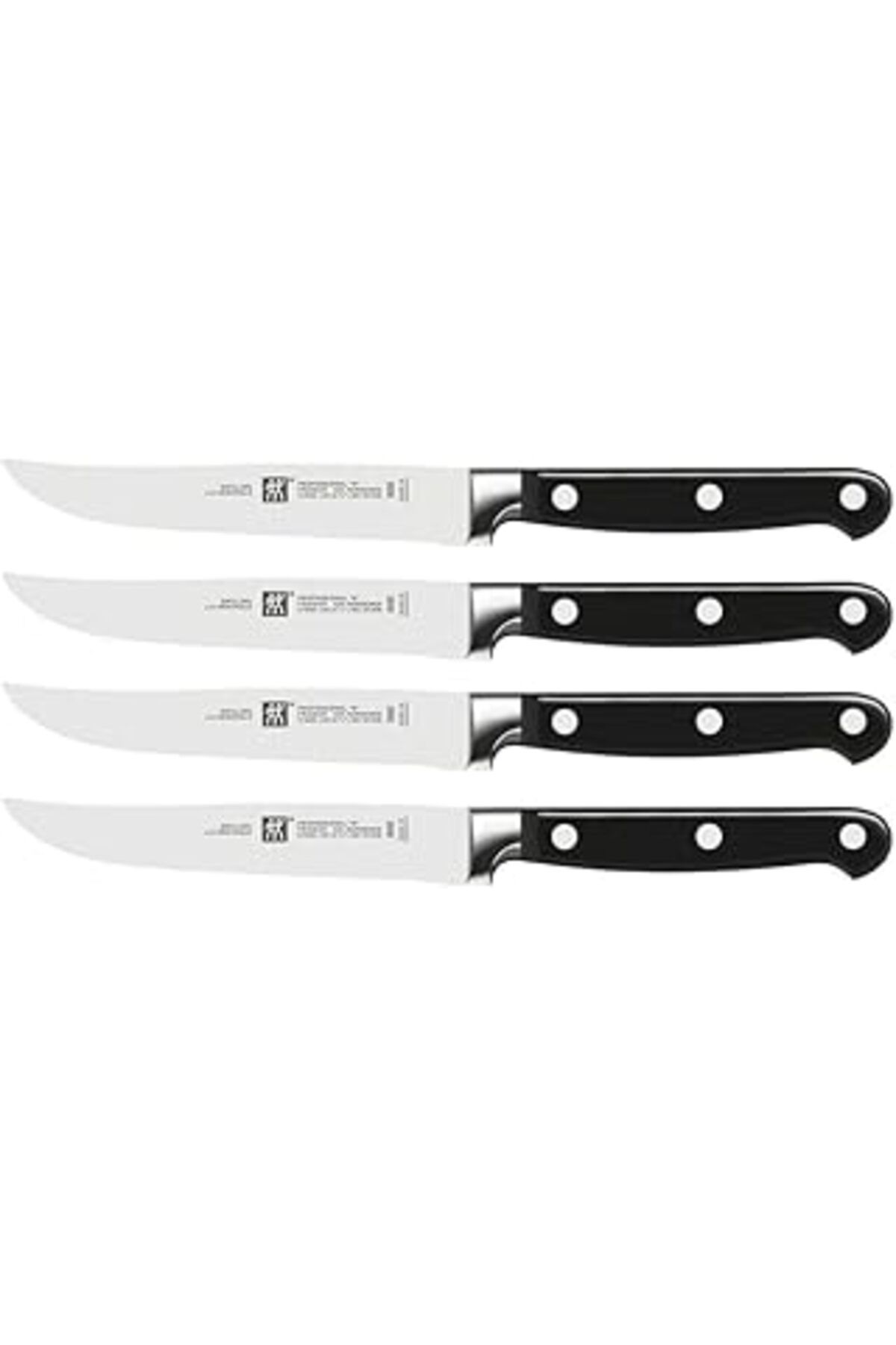 Mu Art Ahşap Zwilling Twin Biftek Bıçak Set, Paslanmaz Çelik, Siyah
