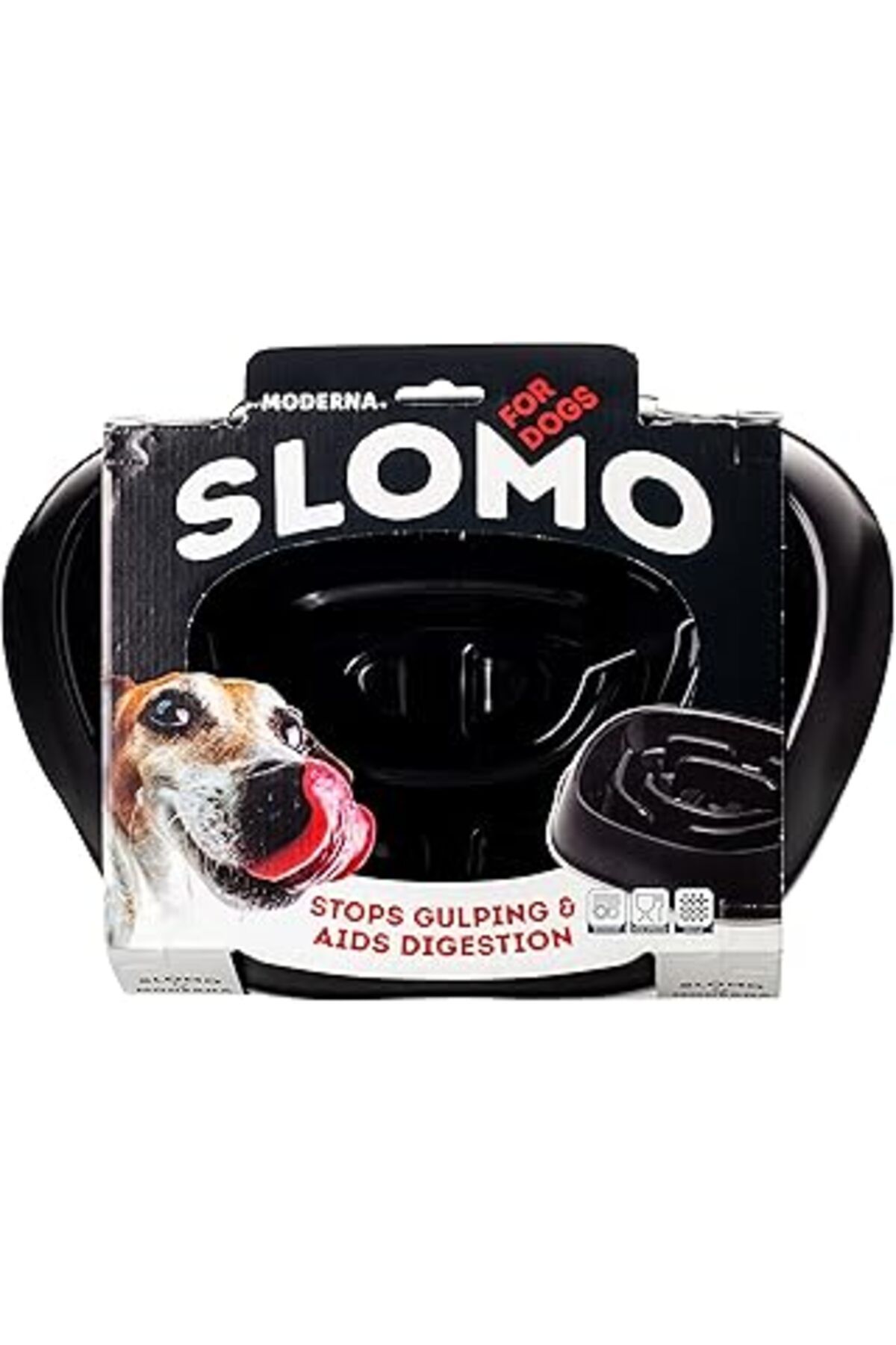 ASİTAN Moderna Slomo Hızlı Yeme Önleyici Mama Kabı - Siyah 950 Ml