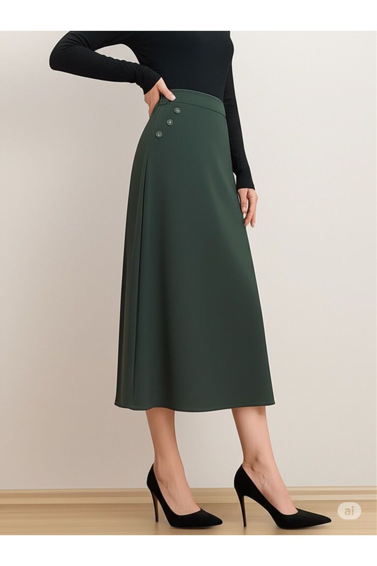 ECEYLÜL MODA CEPLİ (DÜGME DETAYLI 93-94cm) KALEM ETEK