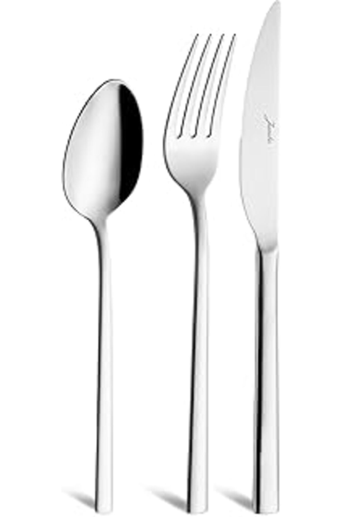 ASİTAN Jumbo 2001 18 Parça 6 Kişilik Yemek Çatal Kaşık Bıçak Takımı Çelik
