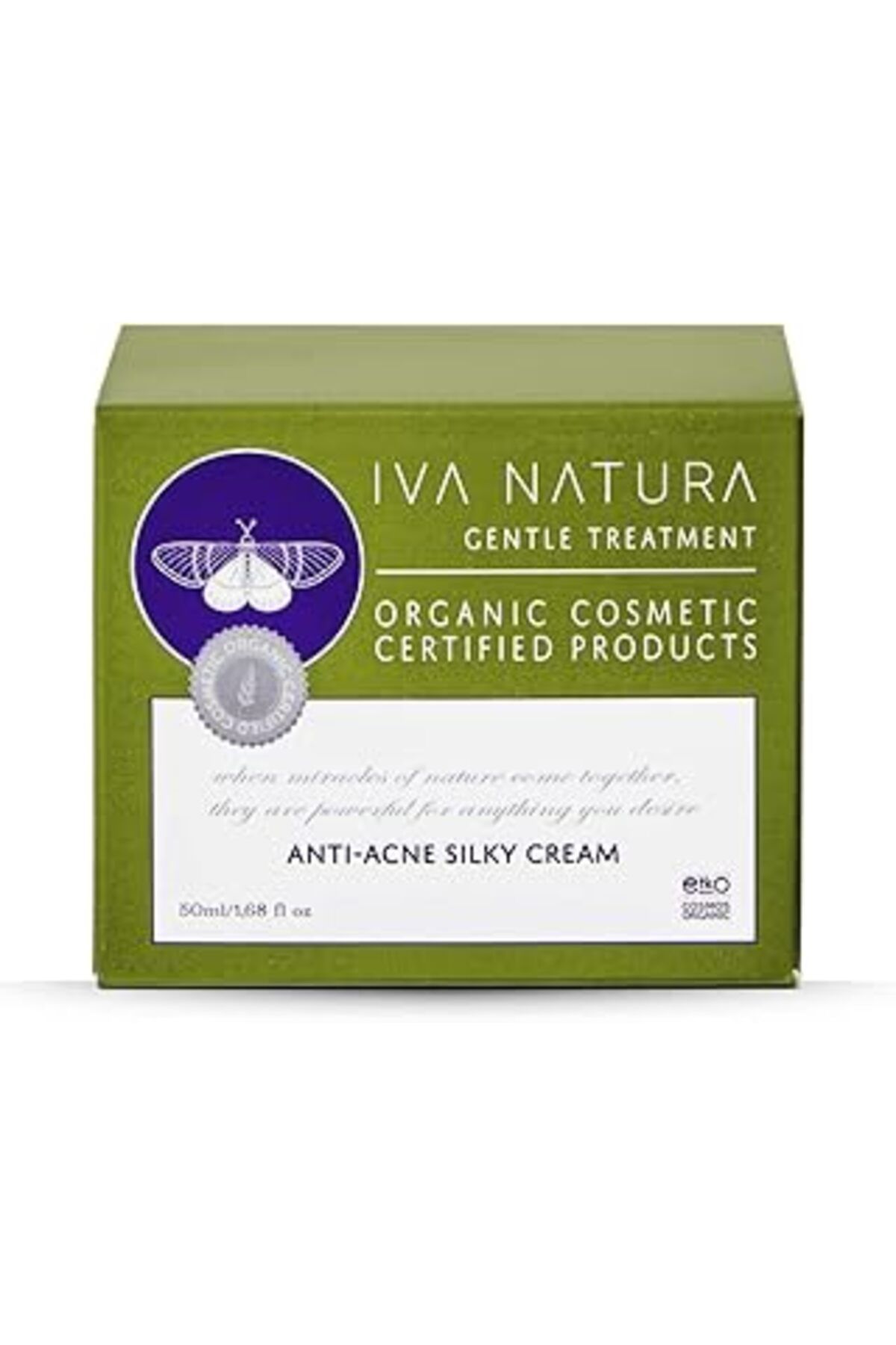 Mu Art Ahşap Iva Natura Organik Yağlı Ciltler İçin Akne Karşıtı Krem Kara Kafes Otu Ve Ardıç Yaprağı Özlü 50 Ml