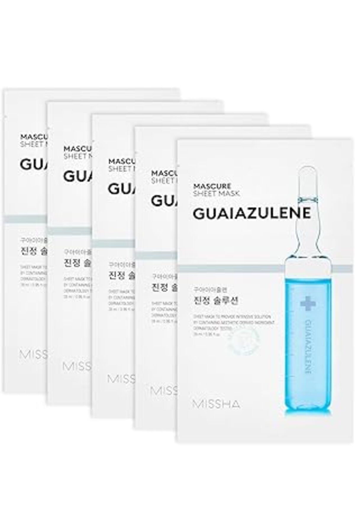 ASİTAN Hassas Ciltlerin Bakımını Sağlayan Guaiazulen İçerikli Yaprak Maske Mascure Sheet Mask