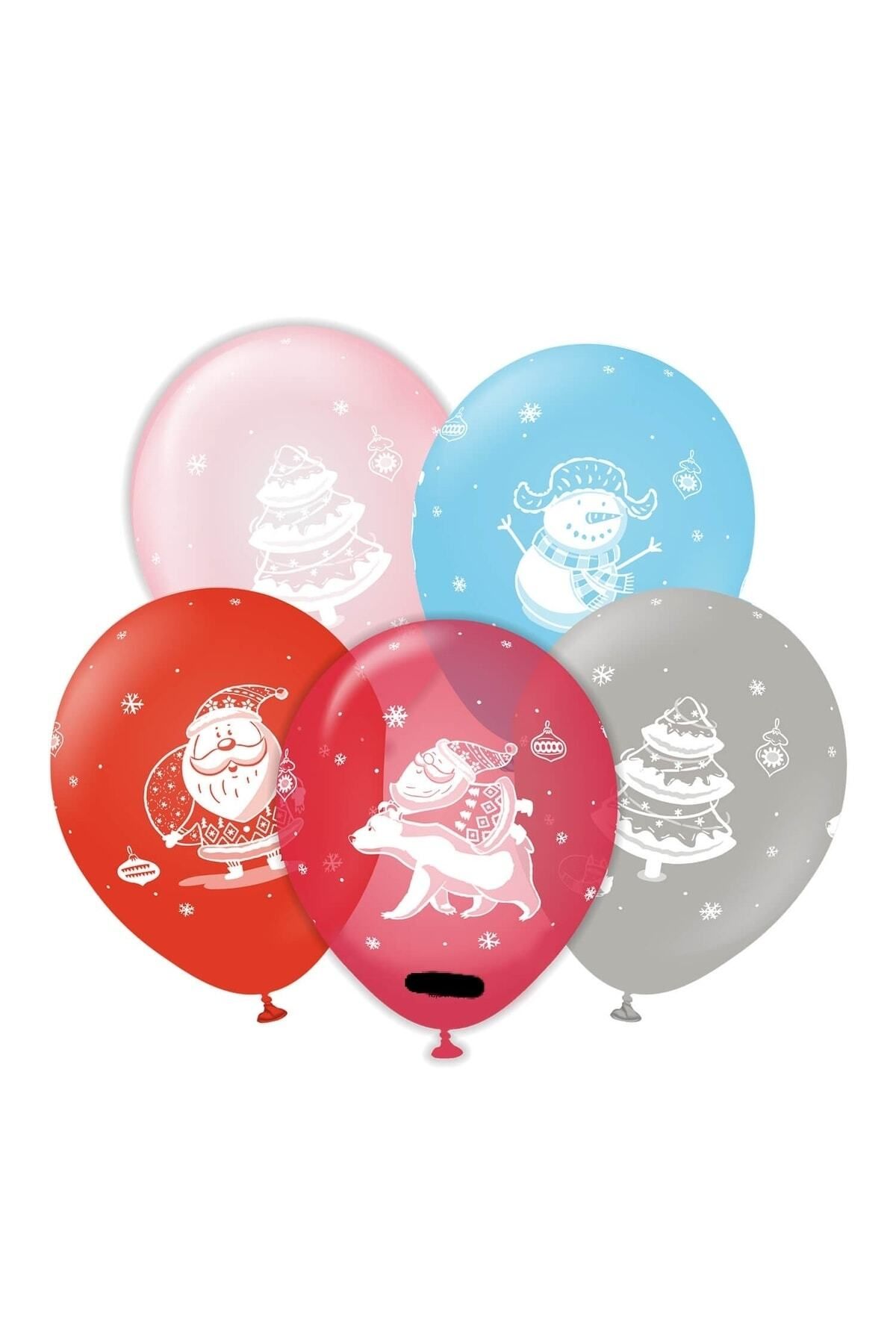 Baloncum Yeni Yıl Temalı Balon 5'li– New Year Santa Claus