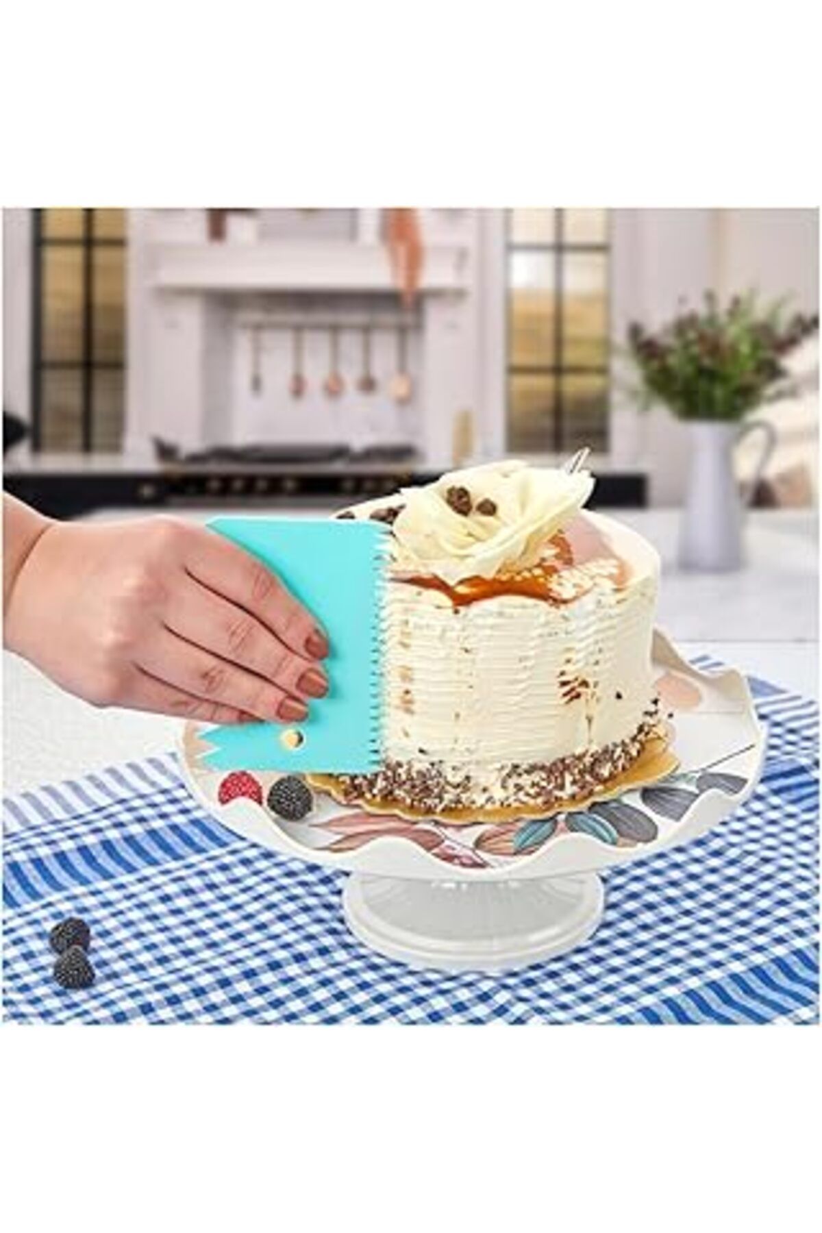 Mu Art Ahşap 3'Lü Pasta Dekoratör Kesme Şekillendirme Sürme Seti - Pasta Hazırlama Aracı