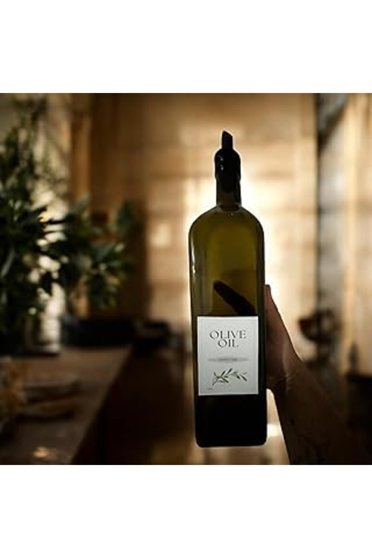 Mu Art Ahşap Vmga 1 Litre Cam Zeytinyağı Şişesi – Sızdırmaz Kapaklı, Şık Tasarım,Modern Etiket, Zeytinyağınızı T