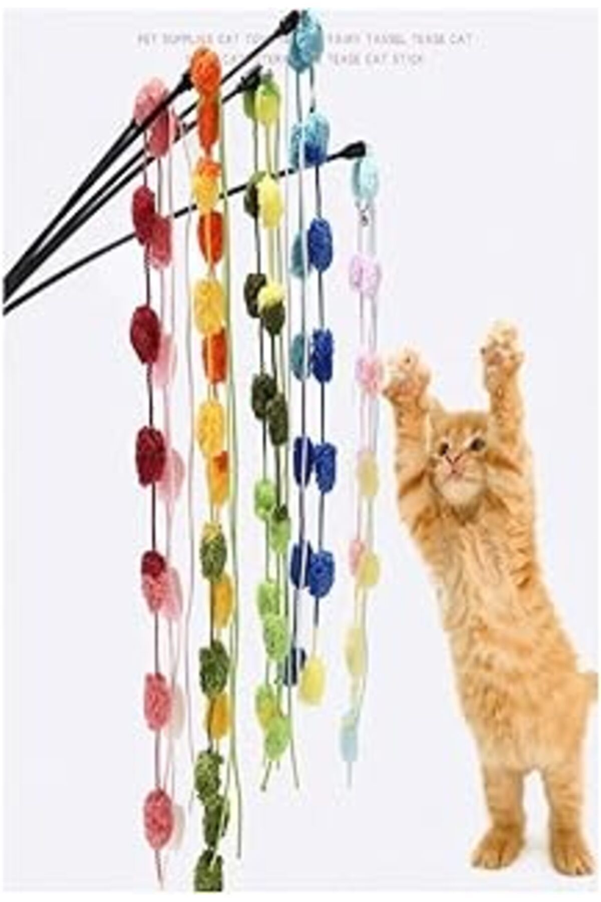 ASİTAN Tineke 50 Cm Çıngıraklı Kedi Oyun Oltası 1 Adet
