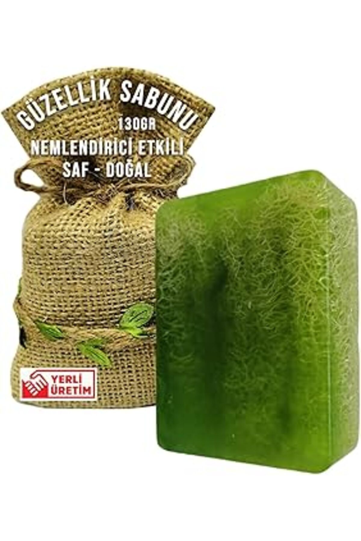 Mu Art Ahşap Kabak Lifli Katı Doğal Sabun Aloe Veralı El Yüz Saç Vücut Için, El Yapımı Banyo Sabunu 130Gr