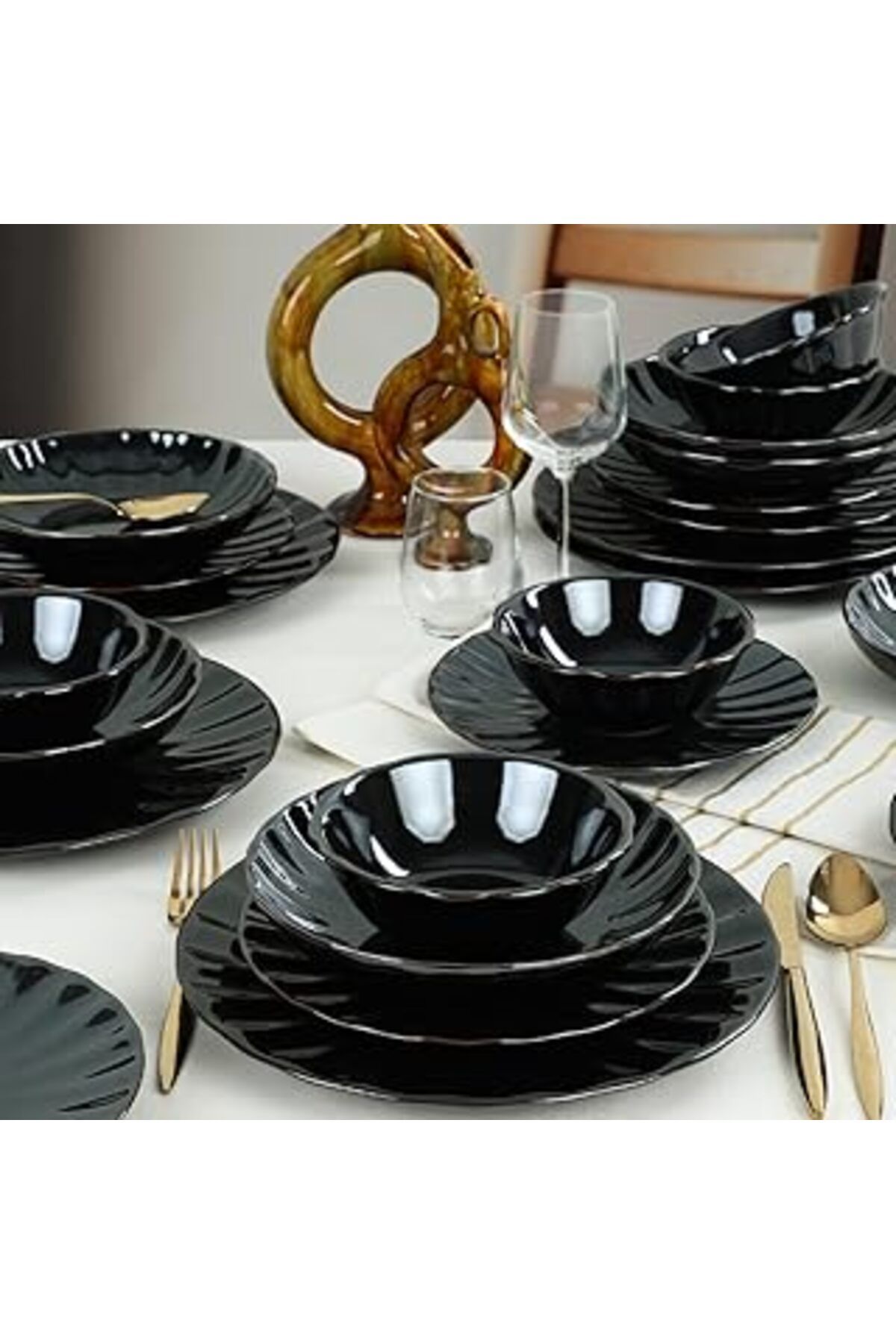 Mu Art Ahşap Keramika Shizen Sirius Yemek Takımı 24 Parça 6 Kişilik