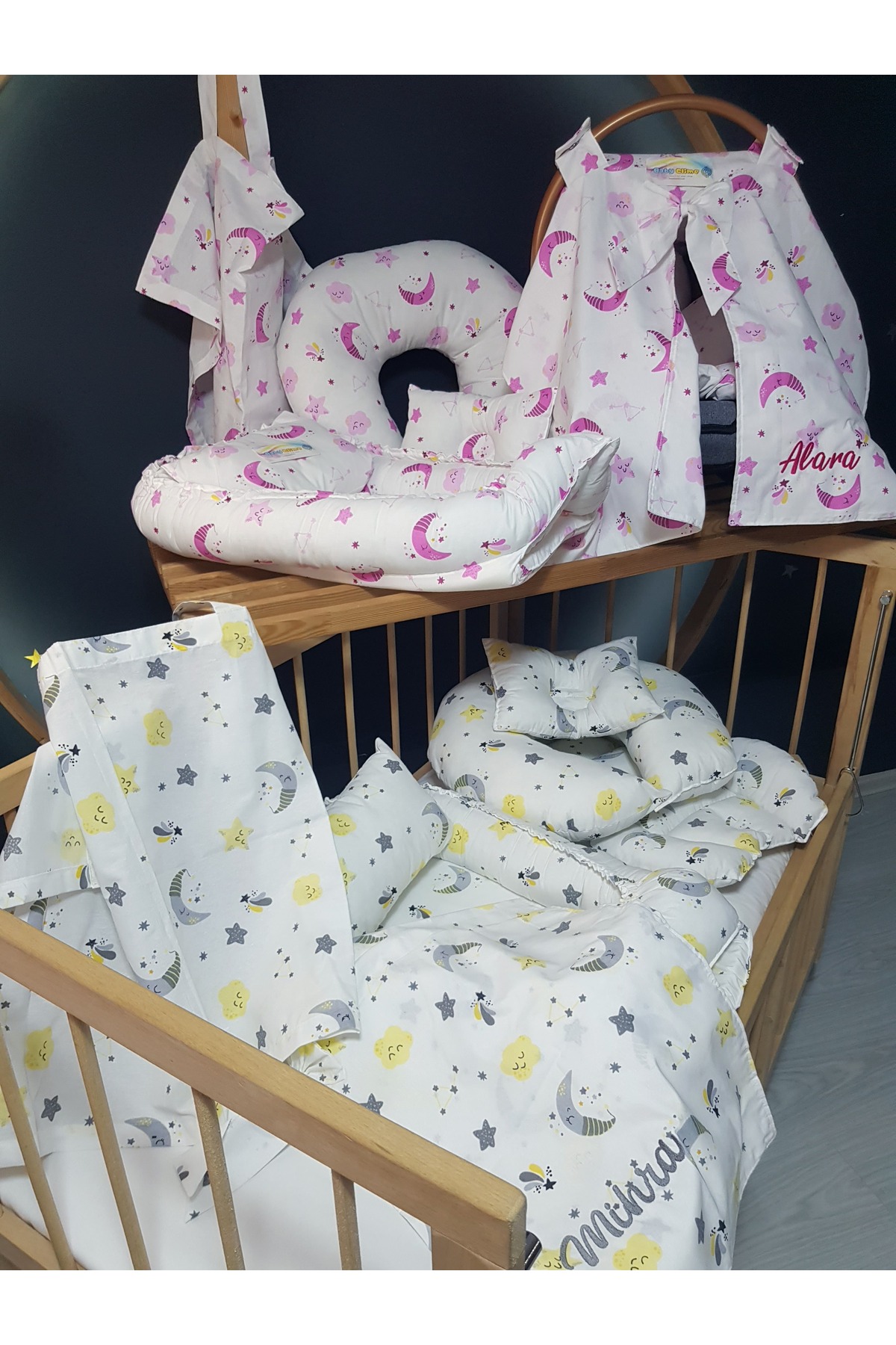 bebek_iklimi İsimli Puset Örtüsü - 7 Parça Bebek Seti – Babynest Anne Yanı Yatak, Puset Takımı, Emzirme Yastığı fotoğrafı 5 (önizleme)