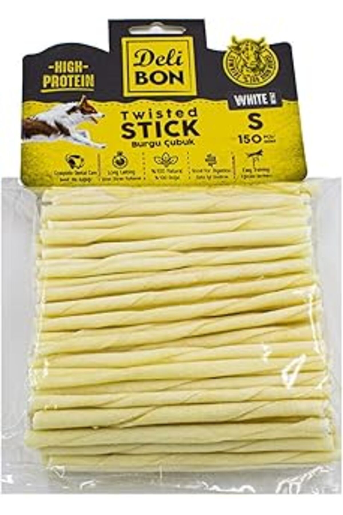 Mu Art Ahşap Doggie Gerçek Deriden İnce Burgu Çubuk, Thınx150Pcs., Beyaz