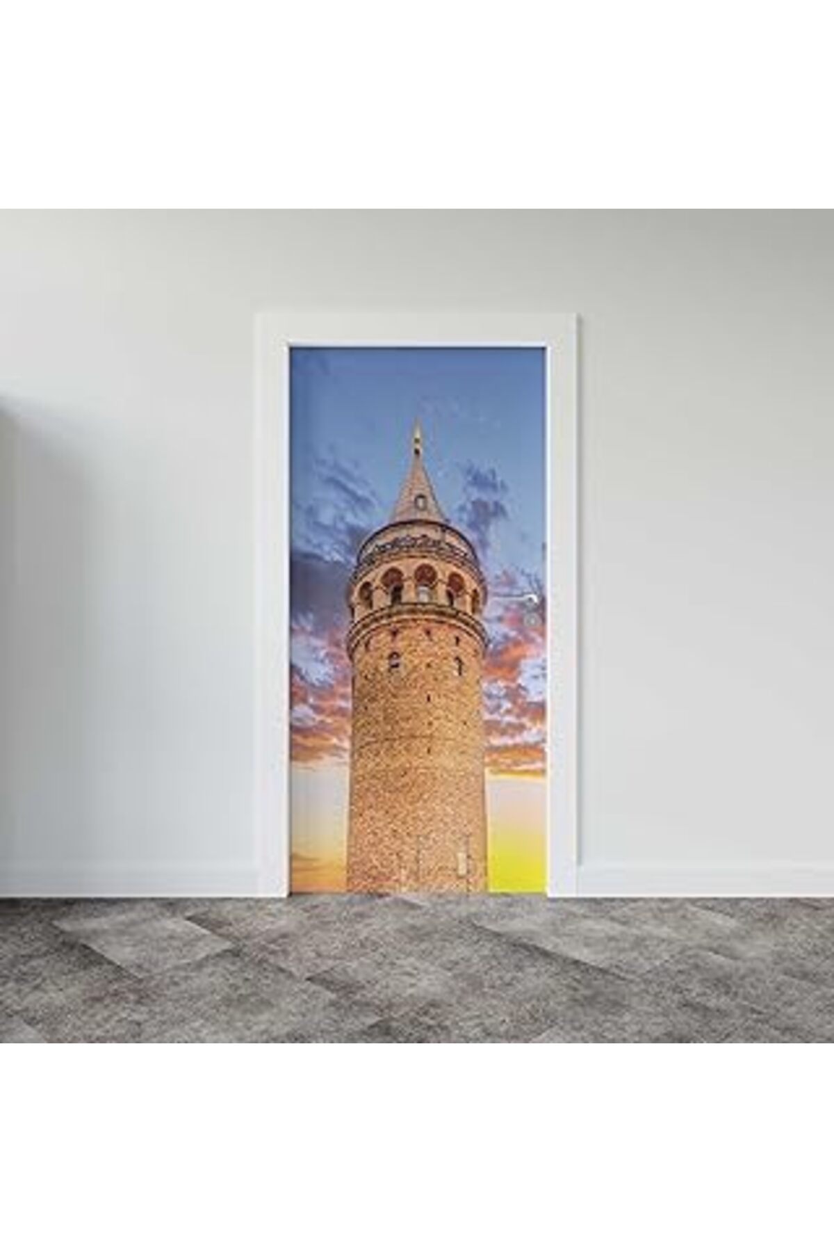 Mu Art Ahşap Kapı Giydirme Kapı Sticker Folyosu Galata Kulesi