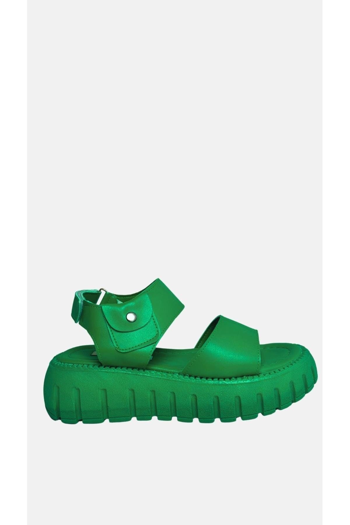Bestyle Spring Kadın Yeşil Bantlı Sandalet