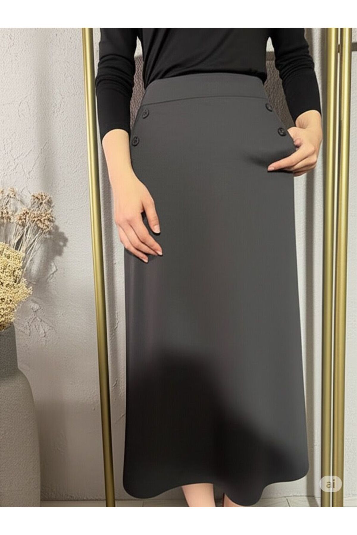 ECEYLÜL MODA CEPLİ (DÜGME DETAYLI 93-94cm) KALEM ETEK