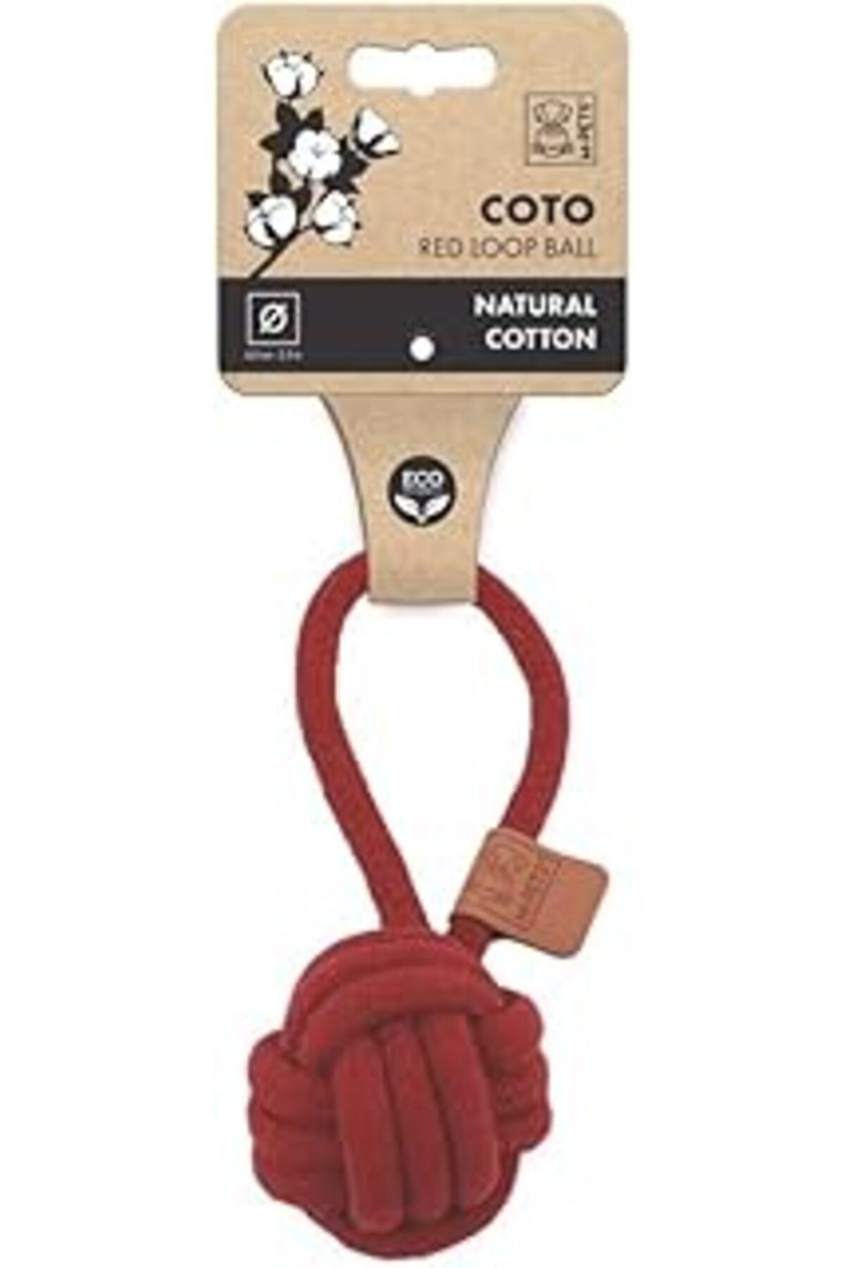 Mu Art Ahşap M-Pets Coto Kırmızı Loop Top 6,5Cm Çekmeli Örgü Top Oyuncak