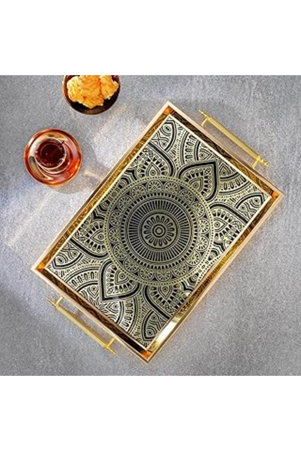 Mu Art Ahşap Schäfer Kunst Tepsi 1 Parça-gold01