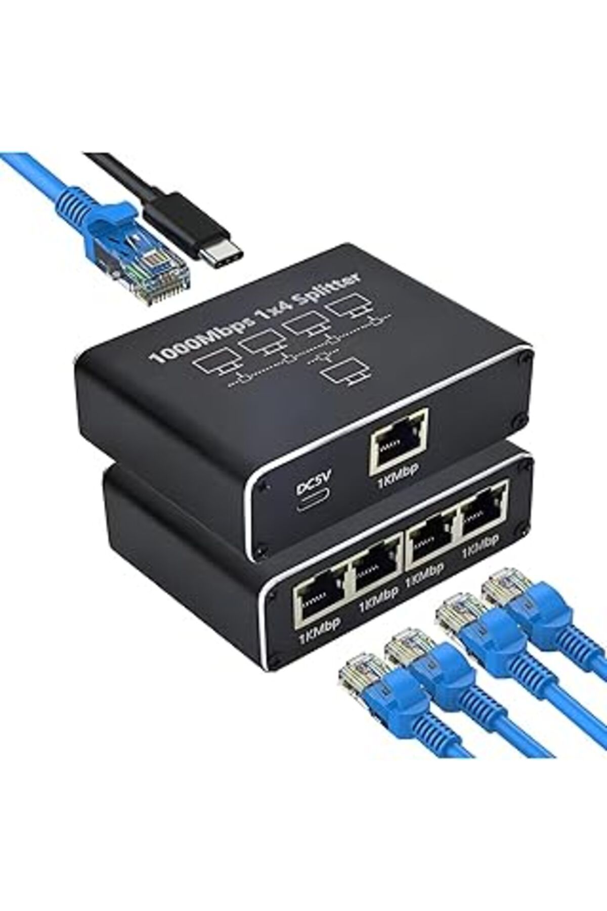 Qedii Ethernet Splitter, Gigabit Ağ Bölücü, Bilgisayar, Hub, Anahtar, Yönlendirici 1X4 Portlu, Evrensel A