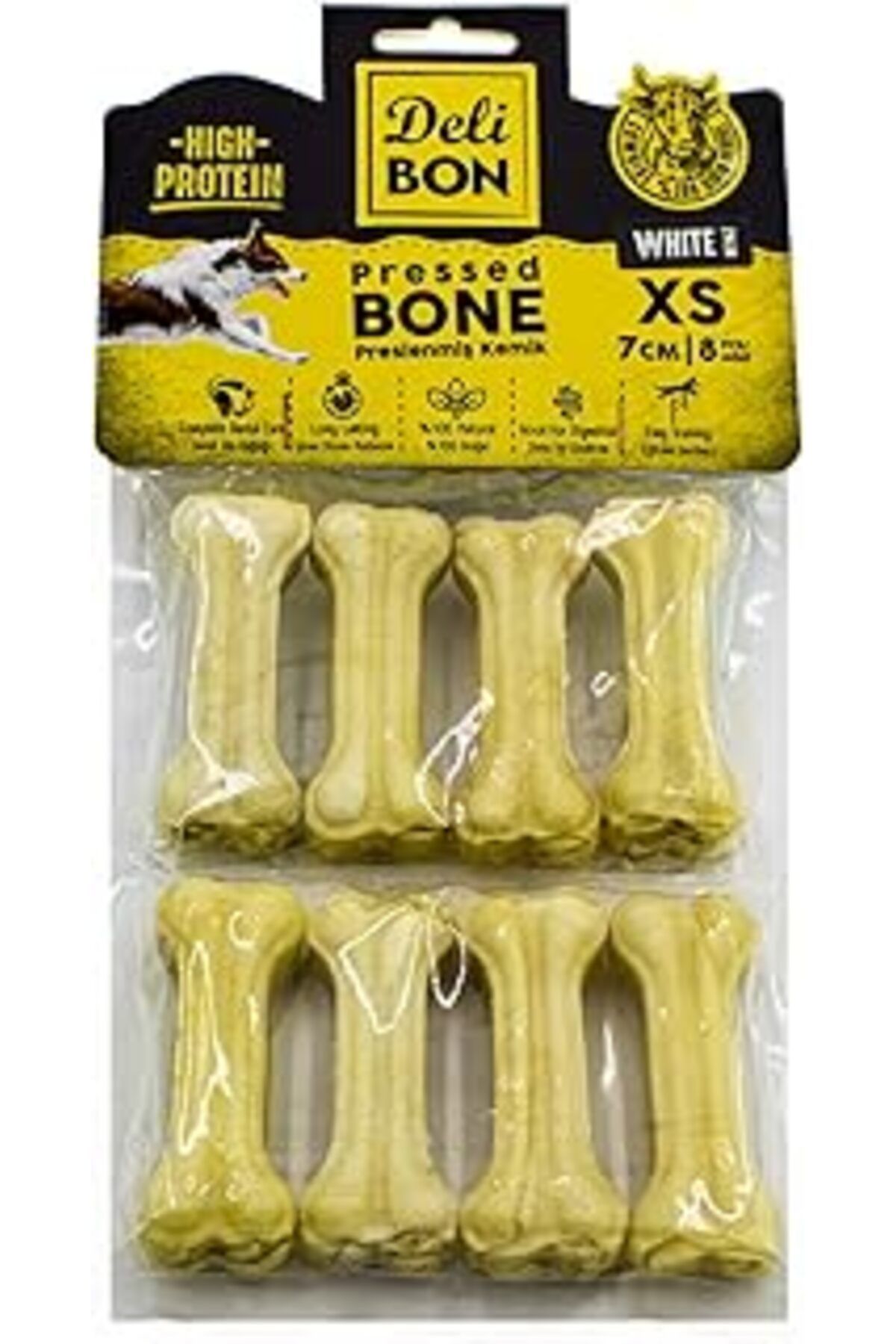 Mu Art Ahşap Doggie Gerçek Deriden Pres Kemik, 7 Cmx8Pcs., Beyaz