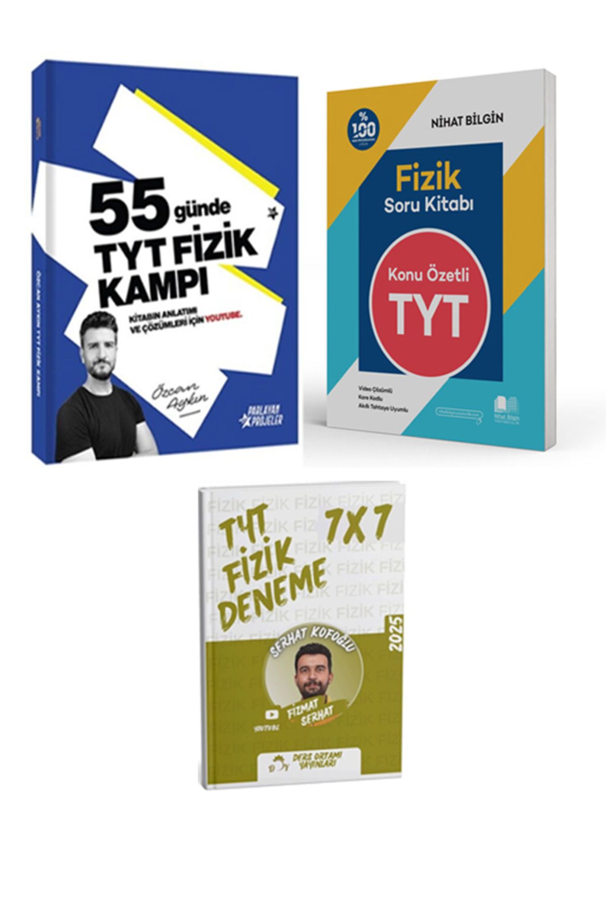 Parlayan Projeler Parlayan Proje + Nihat Bilgin TYT Fizik 55 Günde Fizik Kampı + Soru + Ders Ortamı Deneme 3 lü Set