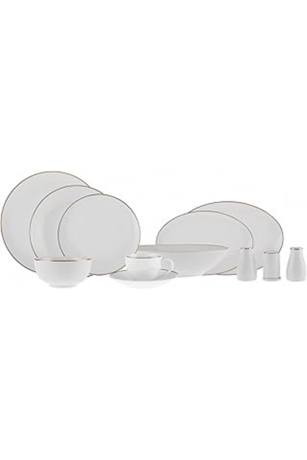 Mu Art Ahşap Rowan New Bone 69 Parça 12 Kişilik Yemek Takımı Gold