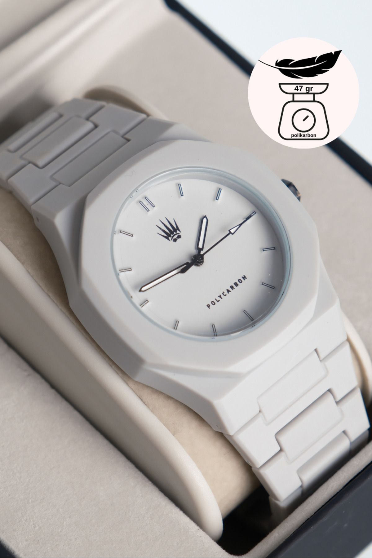 WATCHOFROYAL Feather Polycarbon Bej Kol Saati