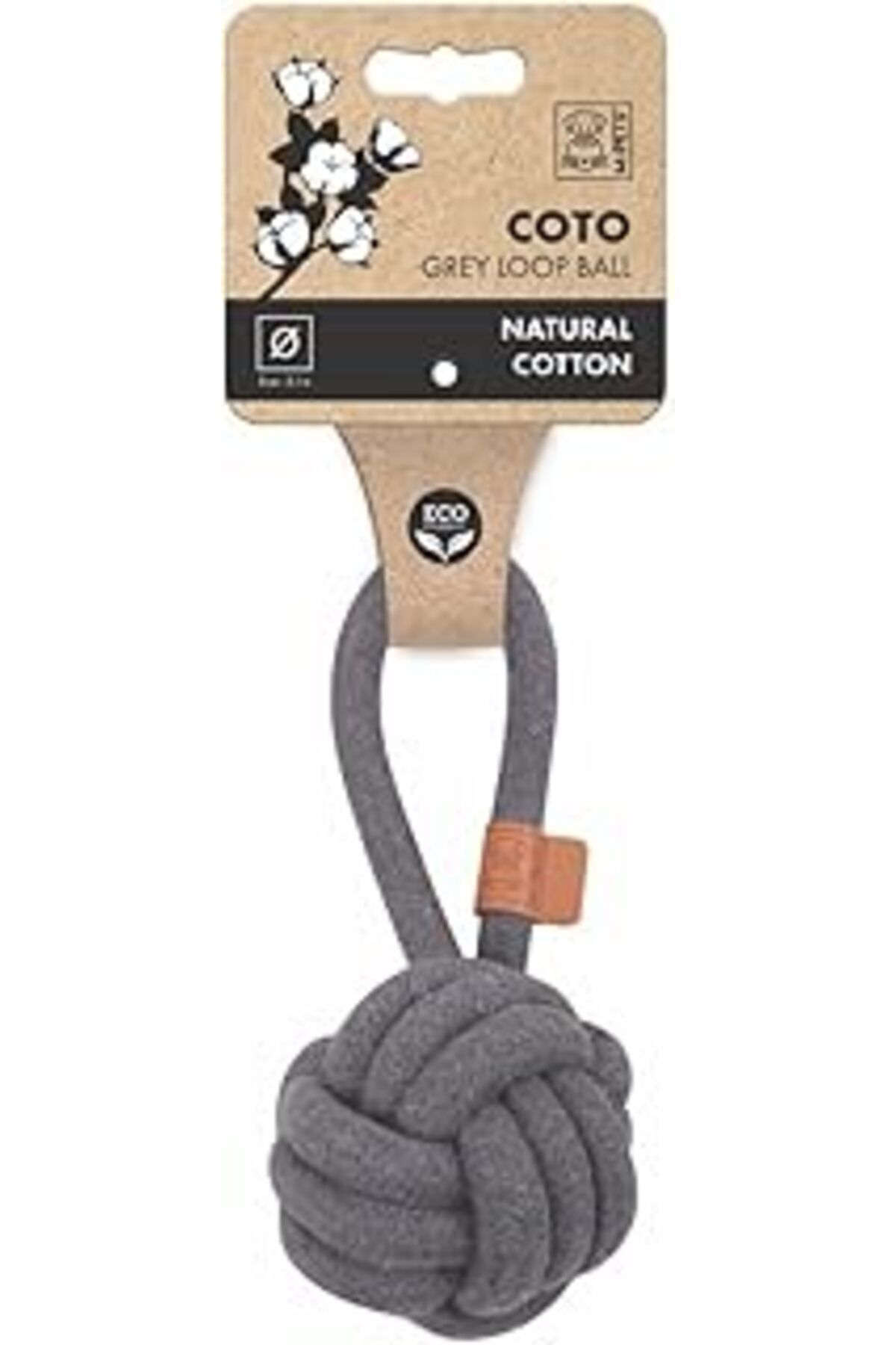 ASİTAN M-Pets Coto Grey Loop Top 8Cm Çekmeli Örgü Top Oyuncak