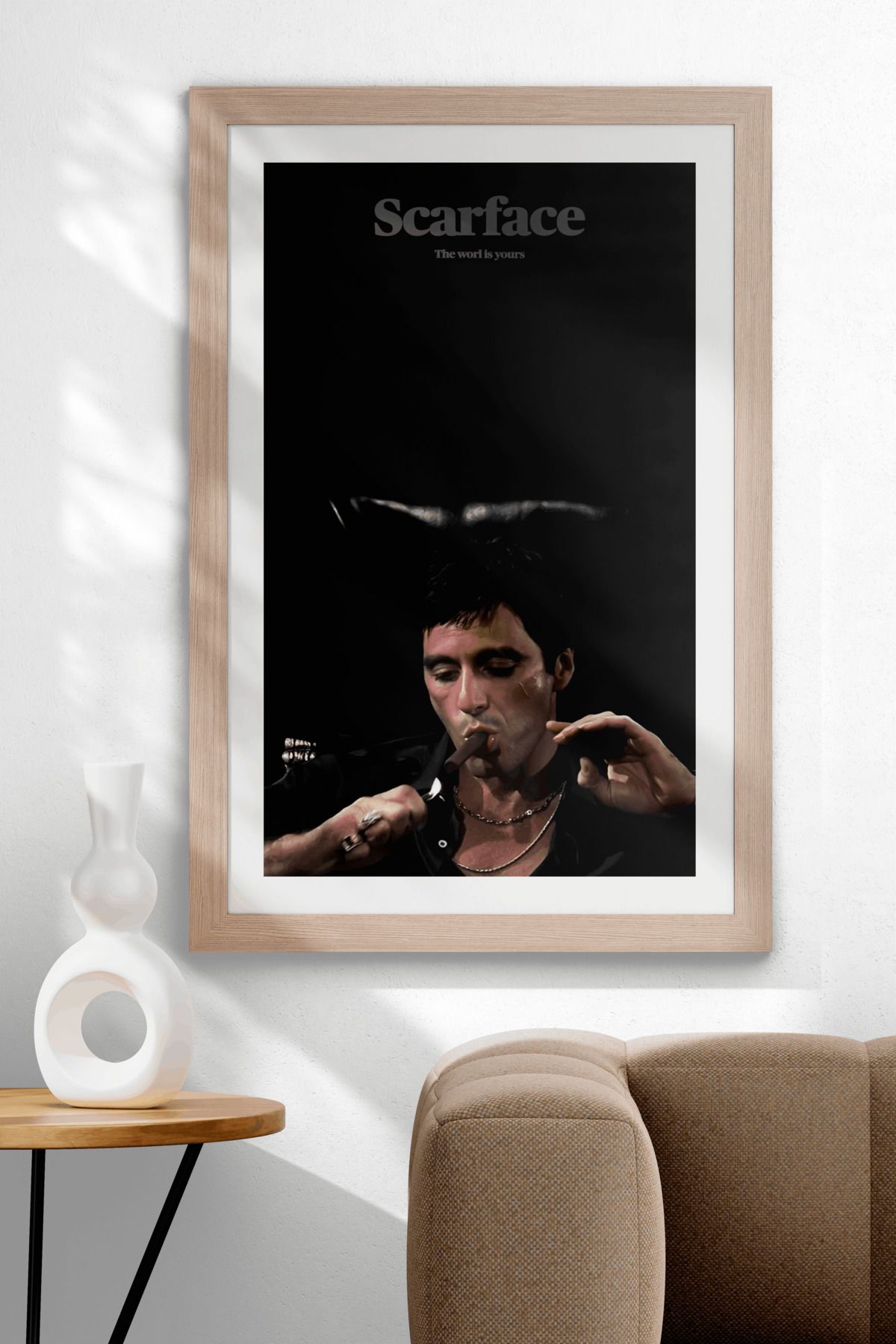 UVisiontr Scarface The World is Yours Tony Montana Puro Temalı Çerçevesiz MDF Tablo
