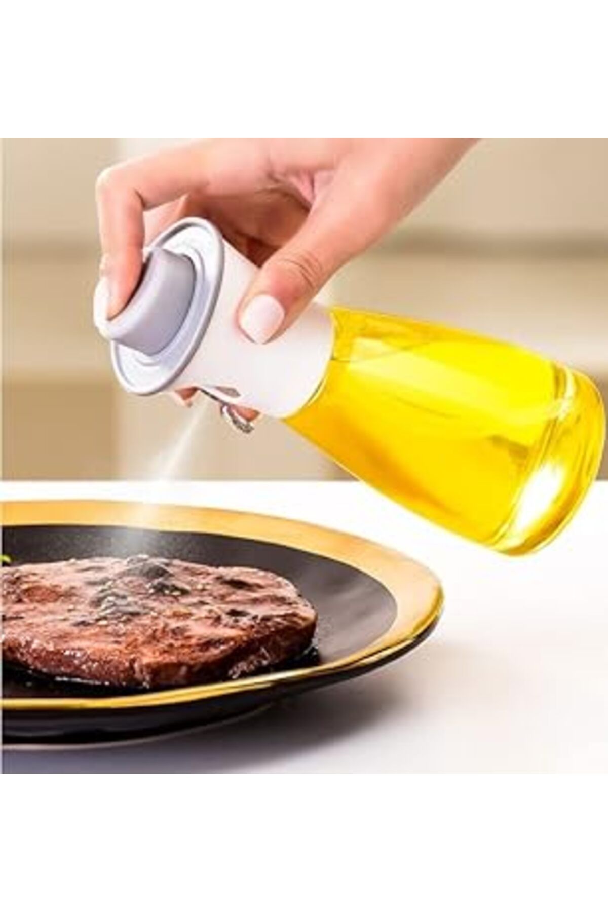 Mu Art Ahşap Ankanorm Zeytinyağı Cam Sprey Şişesi Sirke Yağ Püskürtücü Barbekü Sosu Yağdanlık 220Ml (Cam)