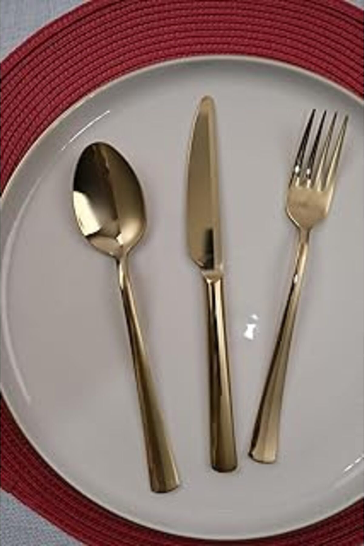 ASİTAN Lugga Nida Gold Yemek Çatal Kaşık Bıçak Takımı 6 Kişilik 18 Parça
