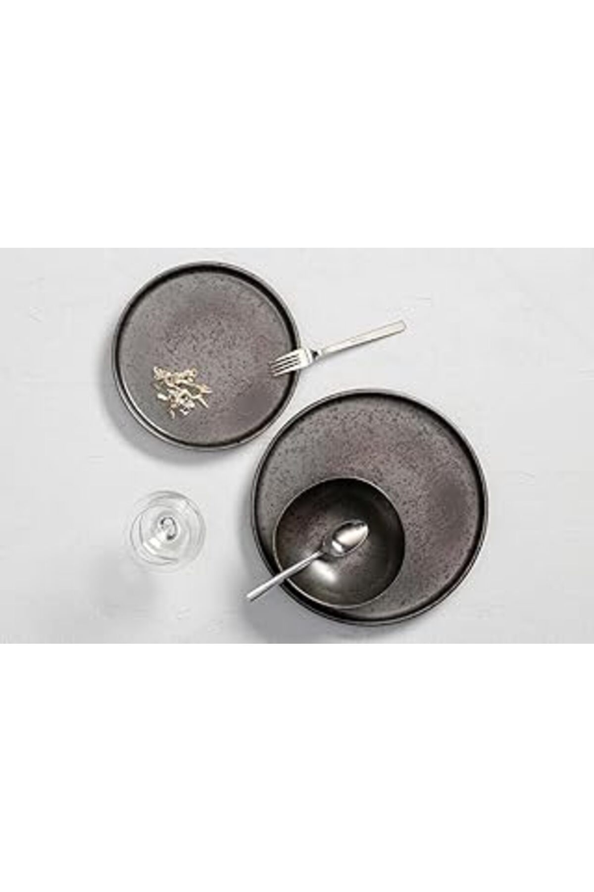Mu Art Ahşap Porland Stoneware Ironstone 3 Parça Tek Kişilik Yemek Takımı