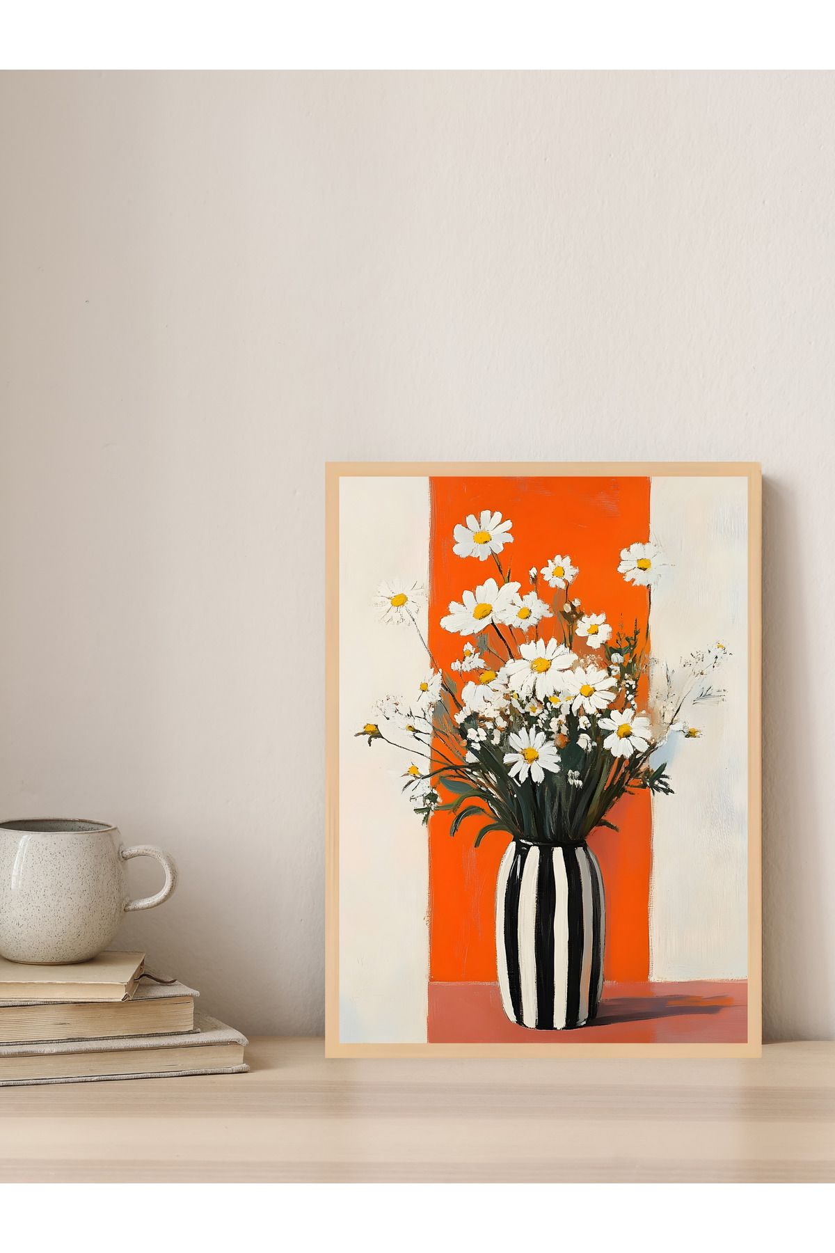 Tuba Decor Tek parça Ahşap Çerçeve Görünümlü MDF Tablo