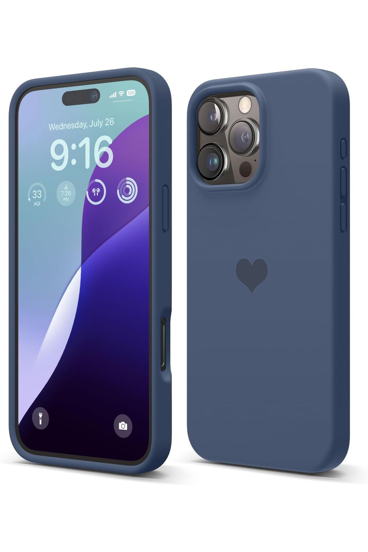 Aksesuarkolic iPhone 16 Pro Max İçin Kalp Logolu İçi Kadife Silikon Kılıf