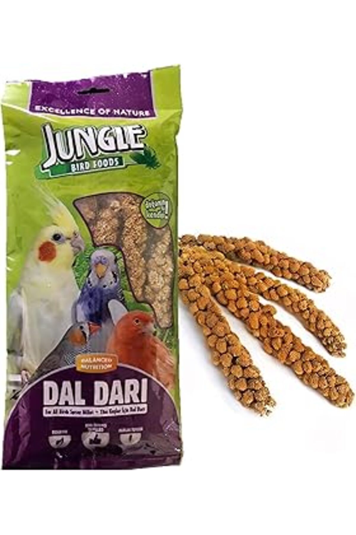 Mu Art Ahşap Jungle Kuşlar İçin Doğal Dal Darı 5'Li Paket