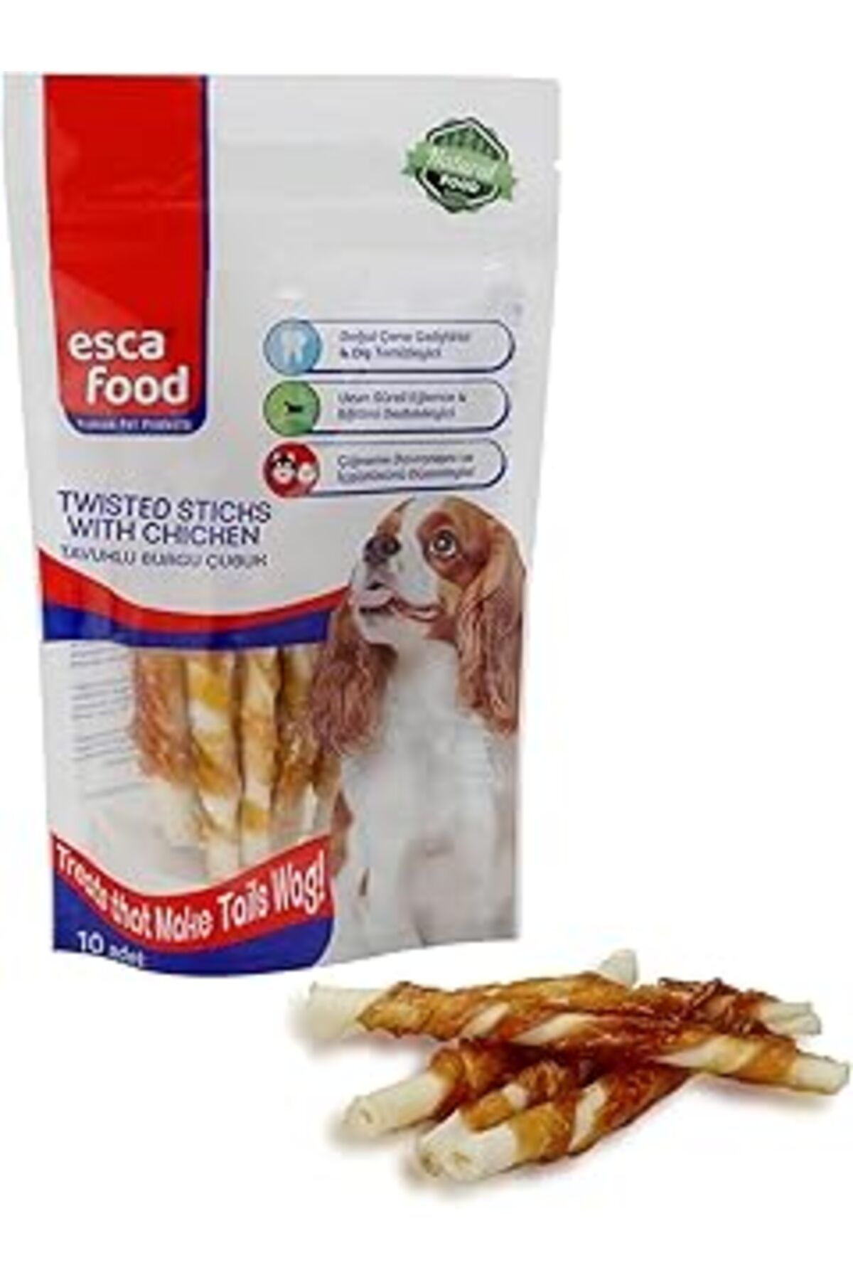 NETWORK ART Esca Food Tavuklu Burgu Kemik 12 Santimetre 10'Lu 70 Gram Köpek Ödül Maması
