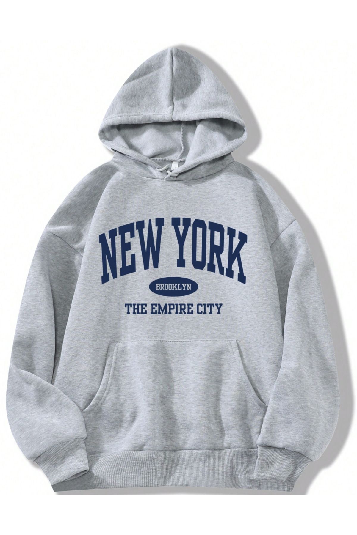 COHERENT Unisex Erkek/Kadın NEWYORK Renkli Özel Baskılı Pamuklu Oversize Kapüşonlu Sweatshirt