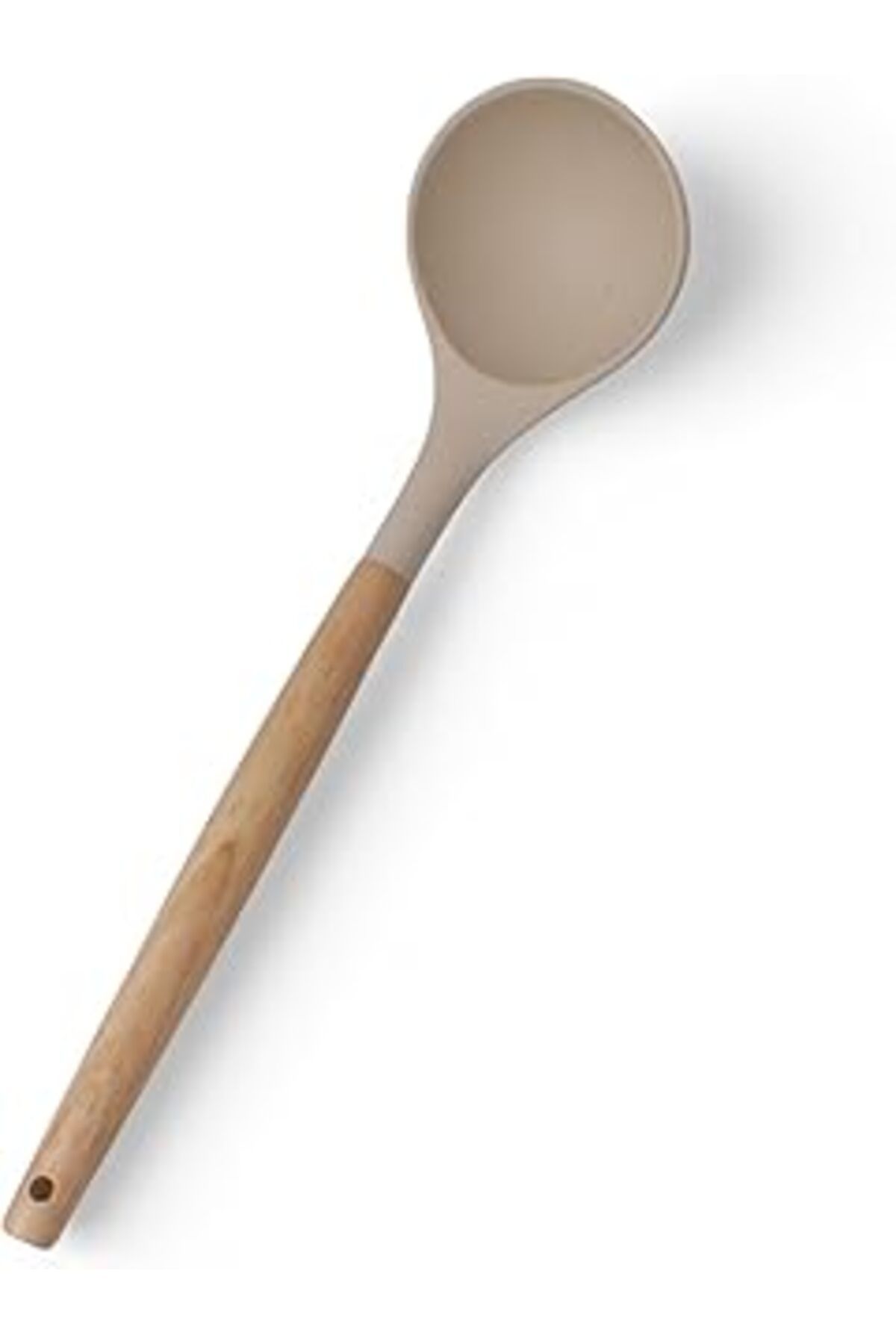 ASİTAN Deconox Bambu Saplı Silikon Kepçe, Bambu Uzun Silikon Çorba Ve Sos Kepçesi 27Cm 3 Renk Seçenekli (K