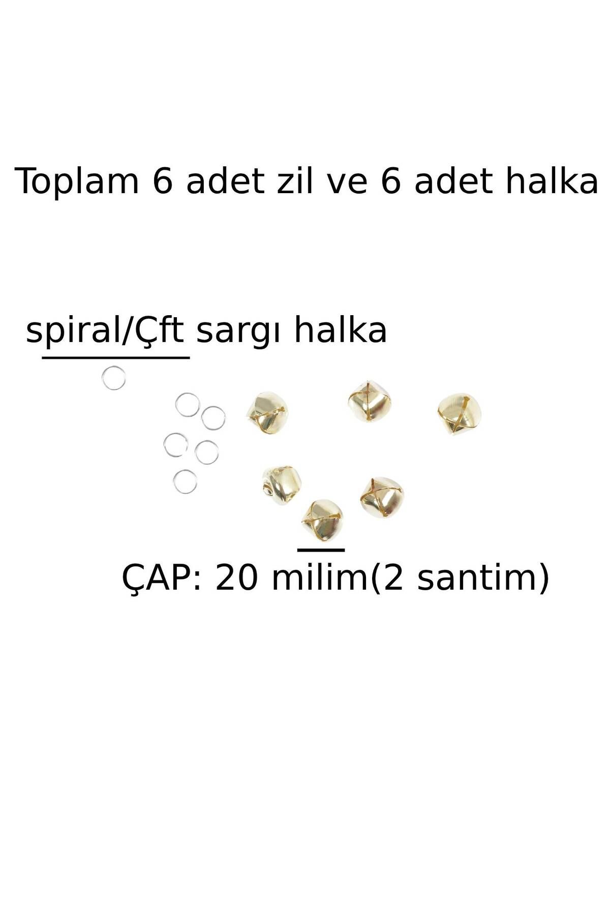 X-Perk Yılbaşı Ağaç Süs Hobi Zilli Çok Amaçlı Etkinlik Zil Dekoratif Kedi Köpek Büyük Zili 6 Adet Zil