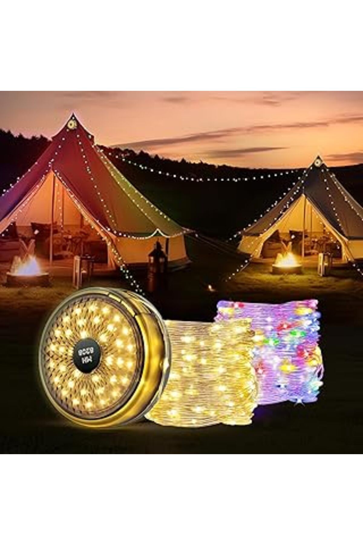 Qedii Panther Usb Şarjlı Kamp Lambası – 36 Led, 10M Renkli Led Şerit, 7 Işık Modu, Powerbank Özellikli, A